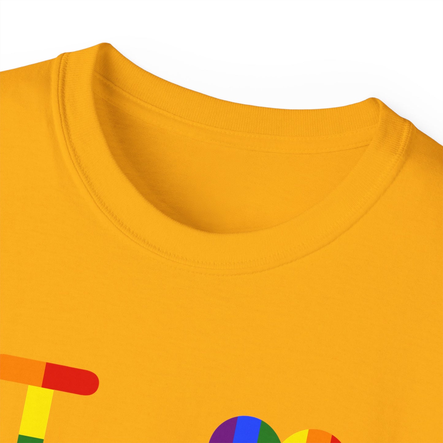 I Luv LongD® Official Logo Cotton Tee Pride rainbow heart and positive text logo