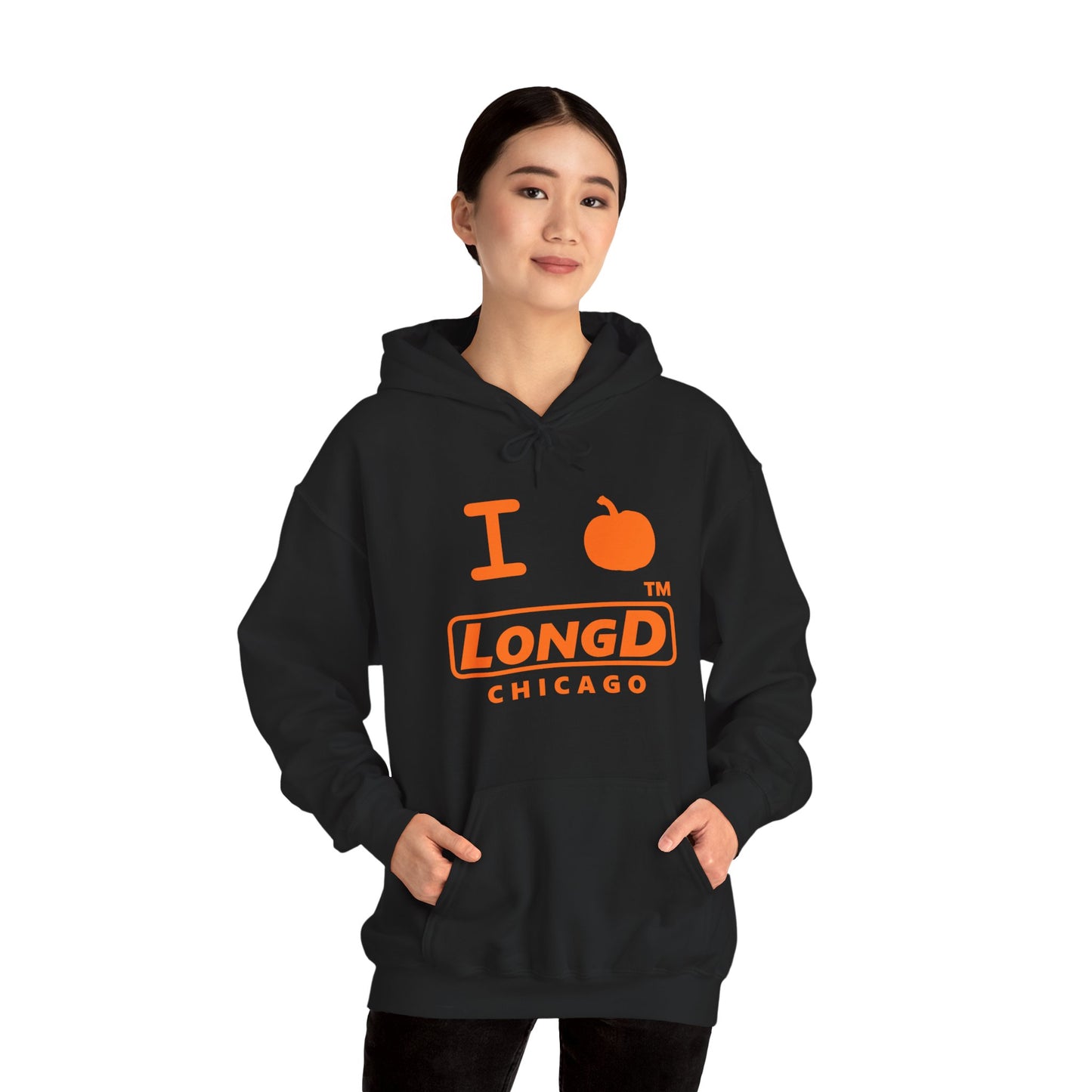 I Pumpkin LongD® Logo Hoodie orange basic Chicago logo