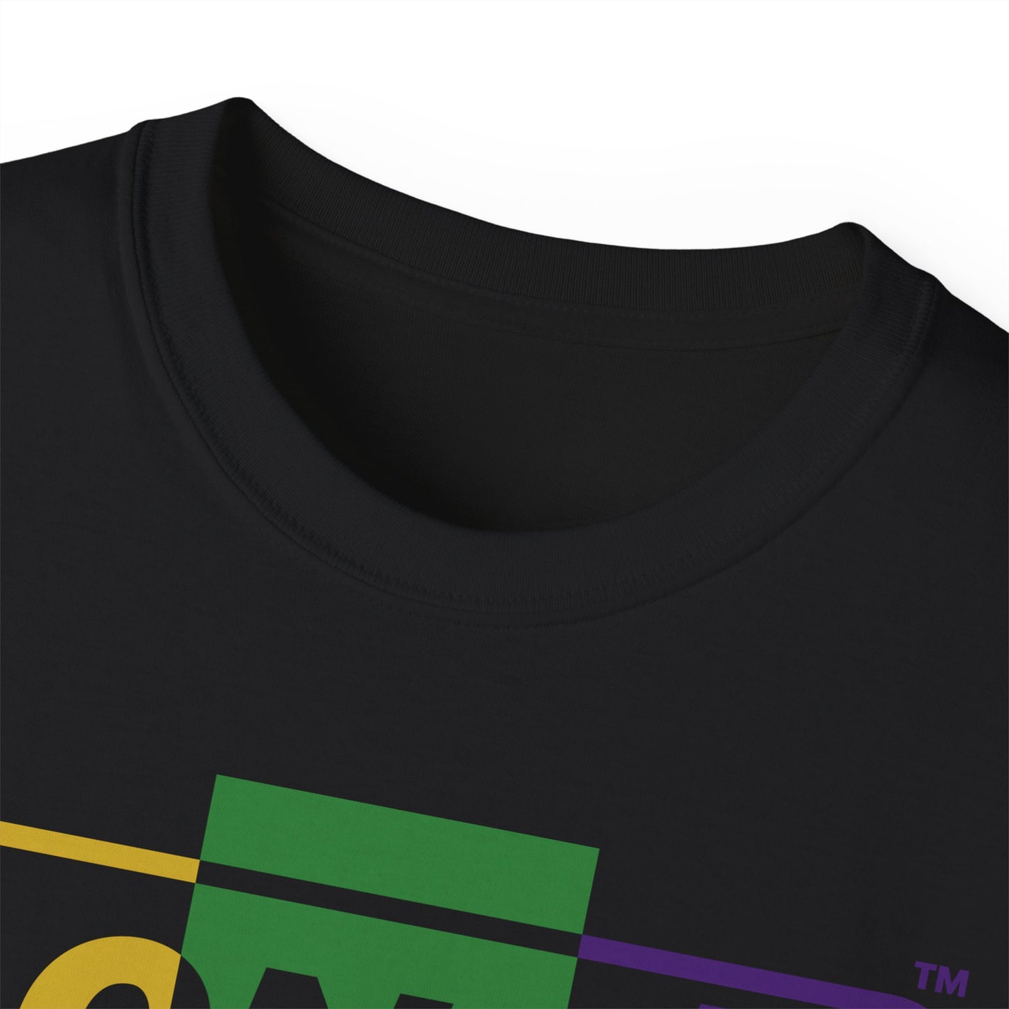 LongD® Logo Cotton Tee (verigated Mardi Gras colored text)