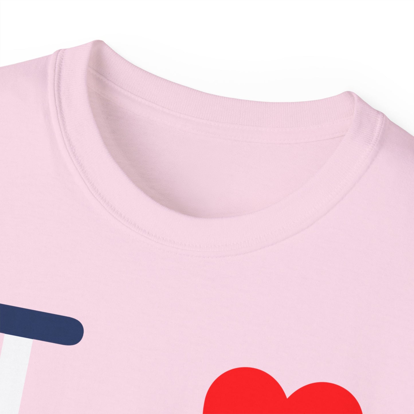 I Luv LongD® Logo Cotton Tee Red, White and Blue positive flag