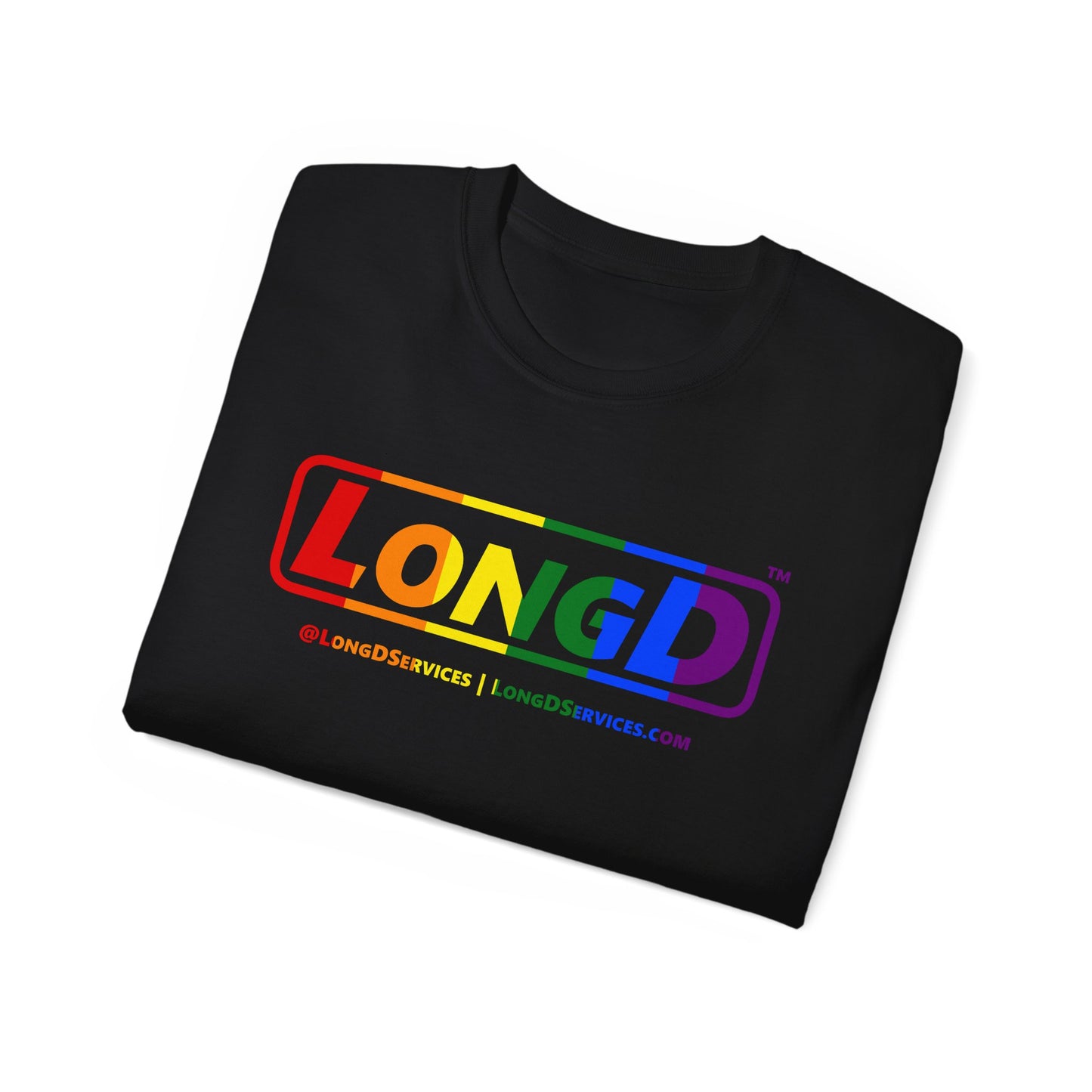 LongD® Logo Cotton Tee Pride rainbow positive text
