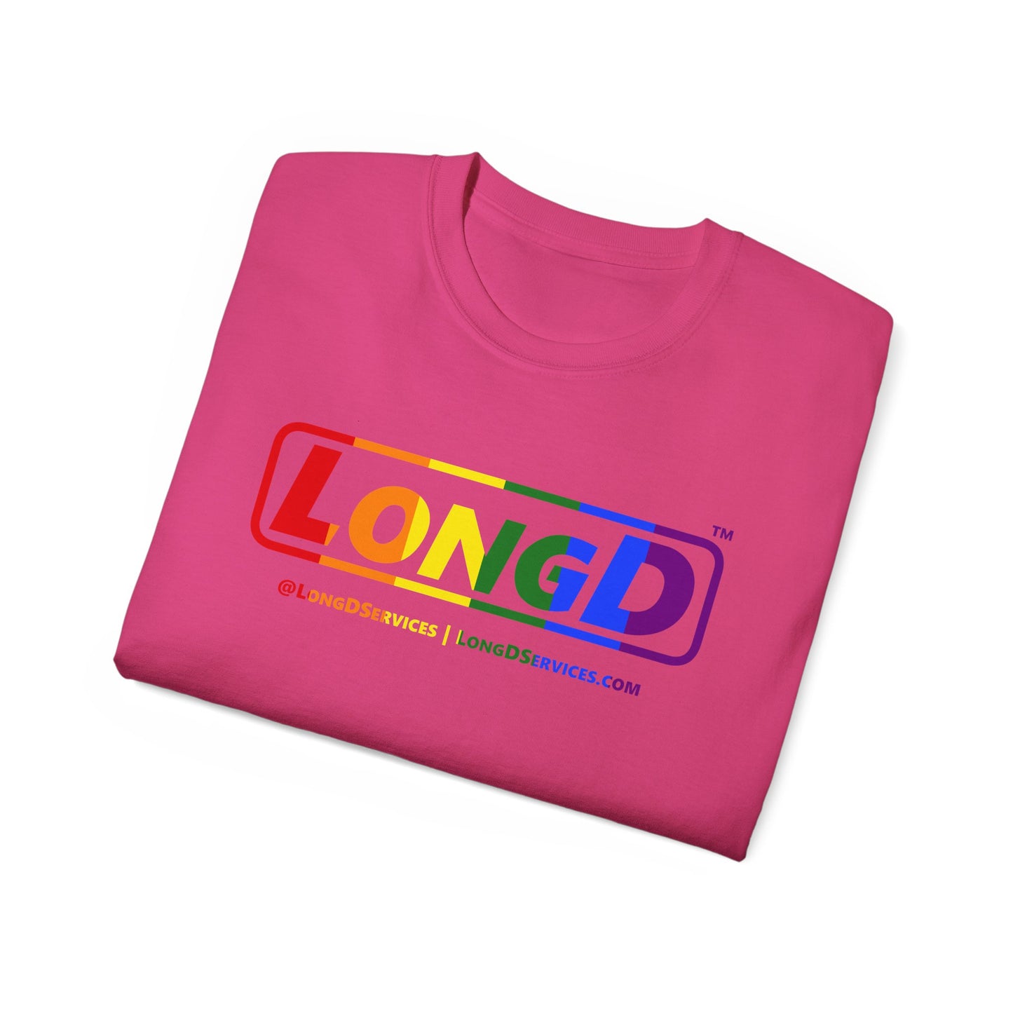 LongD® Logo Cotton Tee Pride rainbow positive text