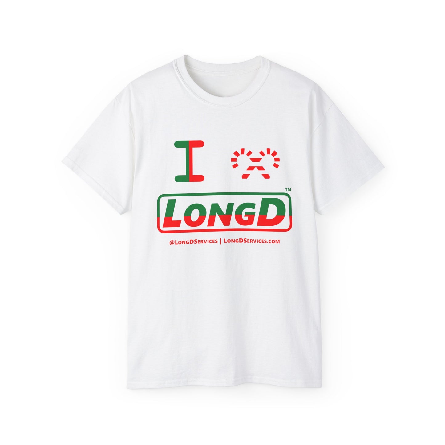I Candy Cane LongD Logo Cotton Tee (half split)