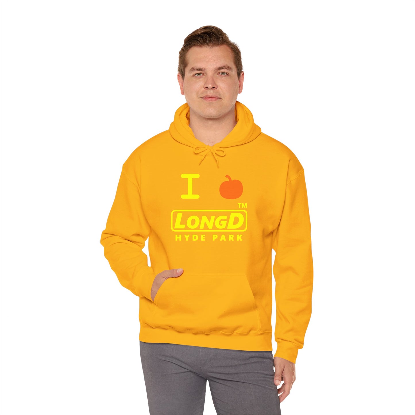I Pumpkin LongD® Logo Hoodie yellow basic Hyde Park logo