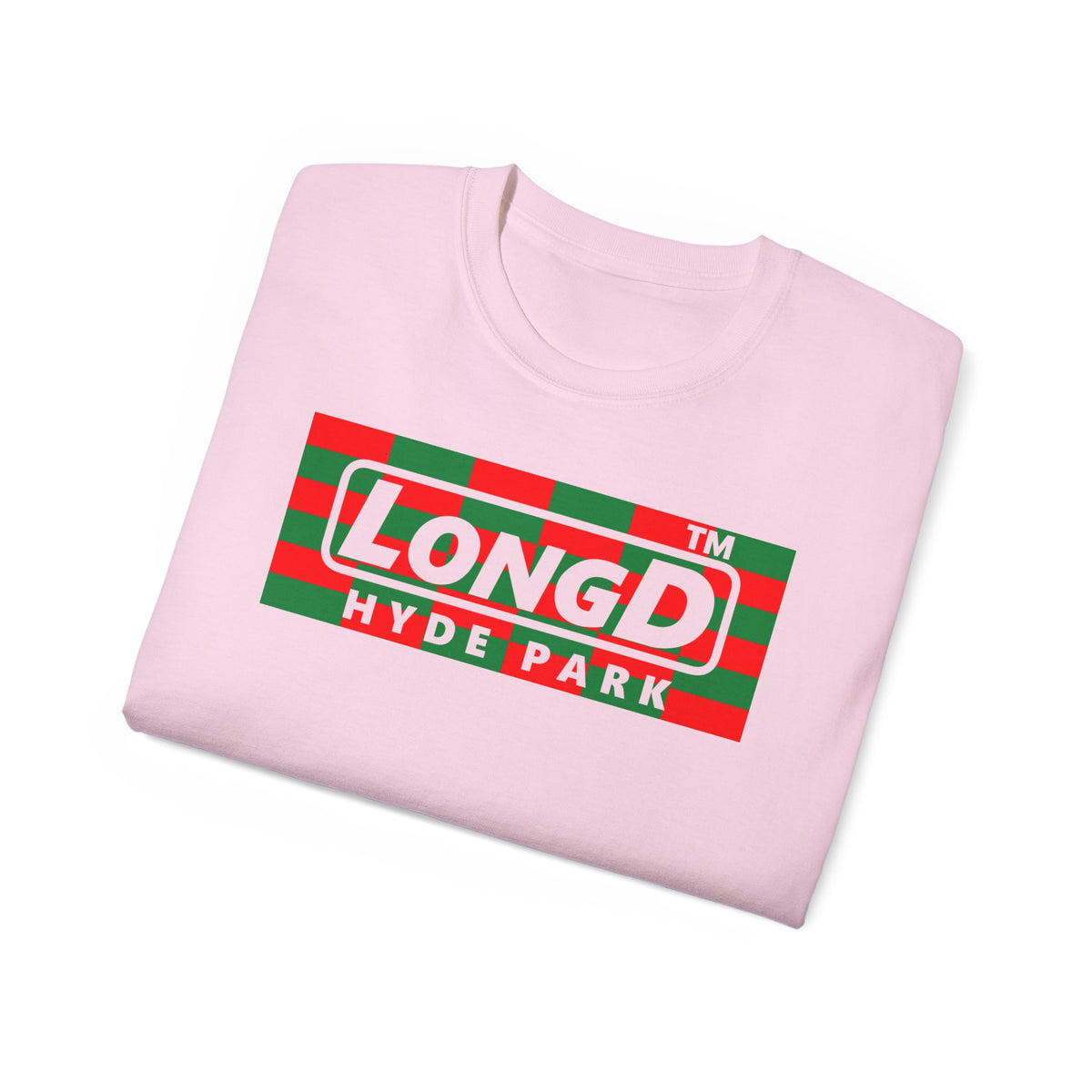 LongD Hyde Park negative tiled logo (Xmas colors) cotton tee
