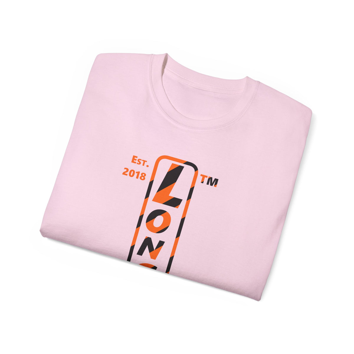 LongD Chicago positive upright pixel-weighted 12-striped 4-print logo (Halloween colors) cotton tee
