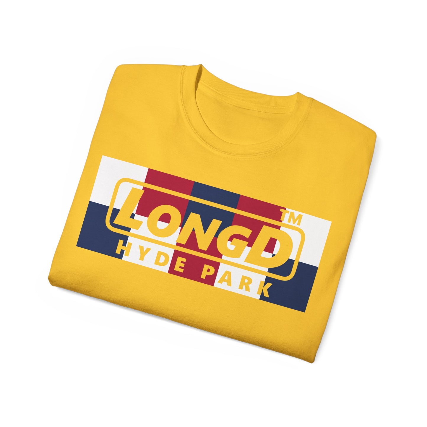 LongD negative 2x5 Hyde Park logo cotton tee (patriotic colors)