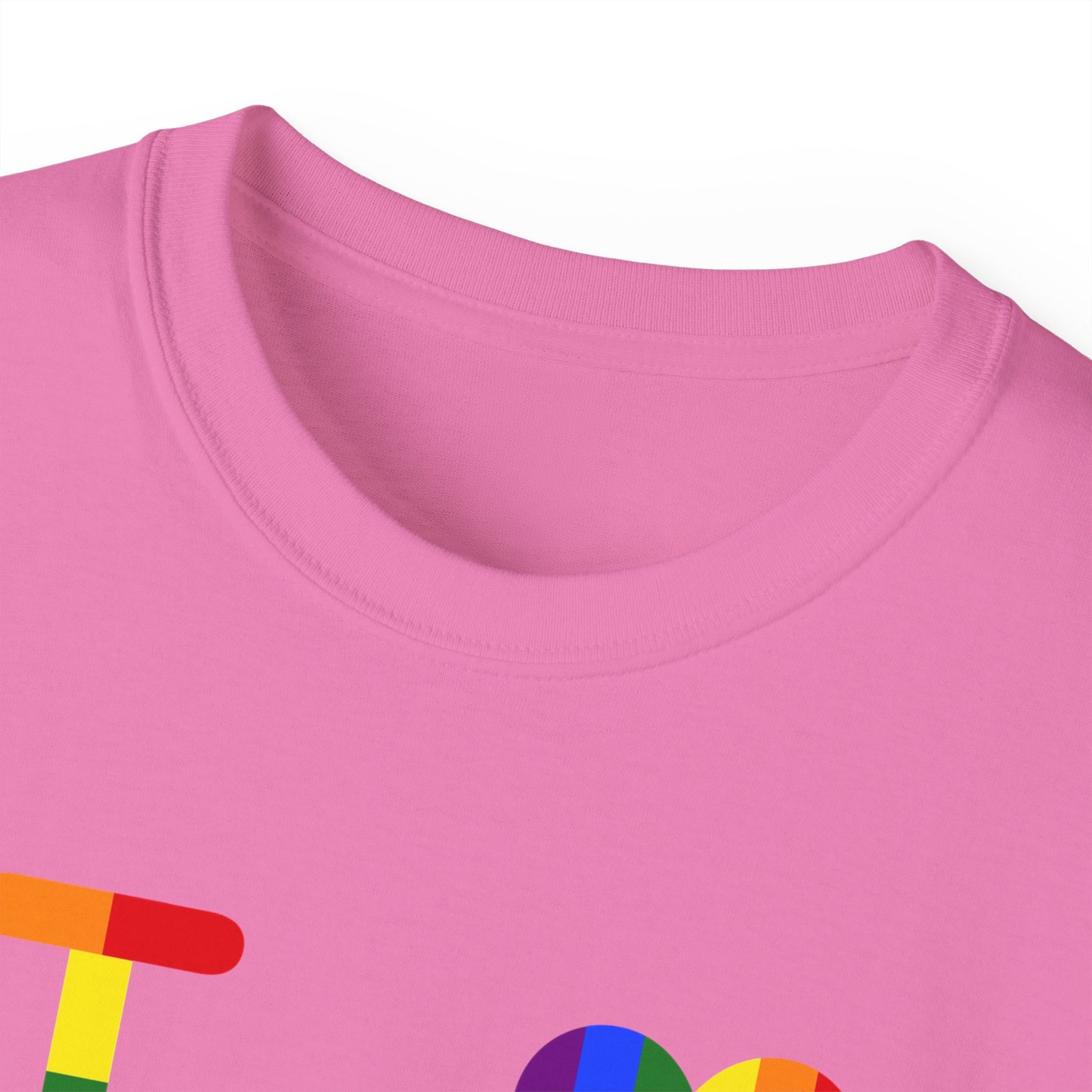 I Luv LongD® Official Logo Cotton Tee Pride rainbow heart and positive text logo