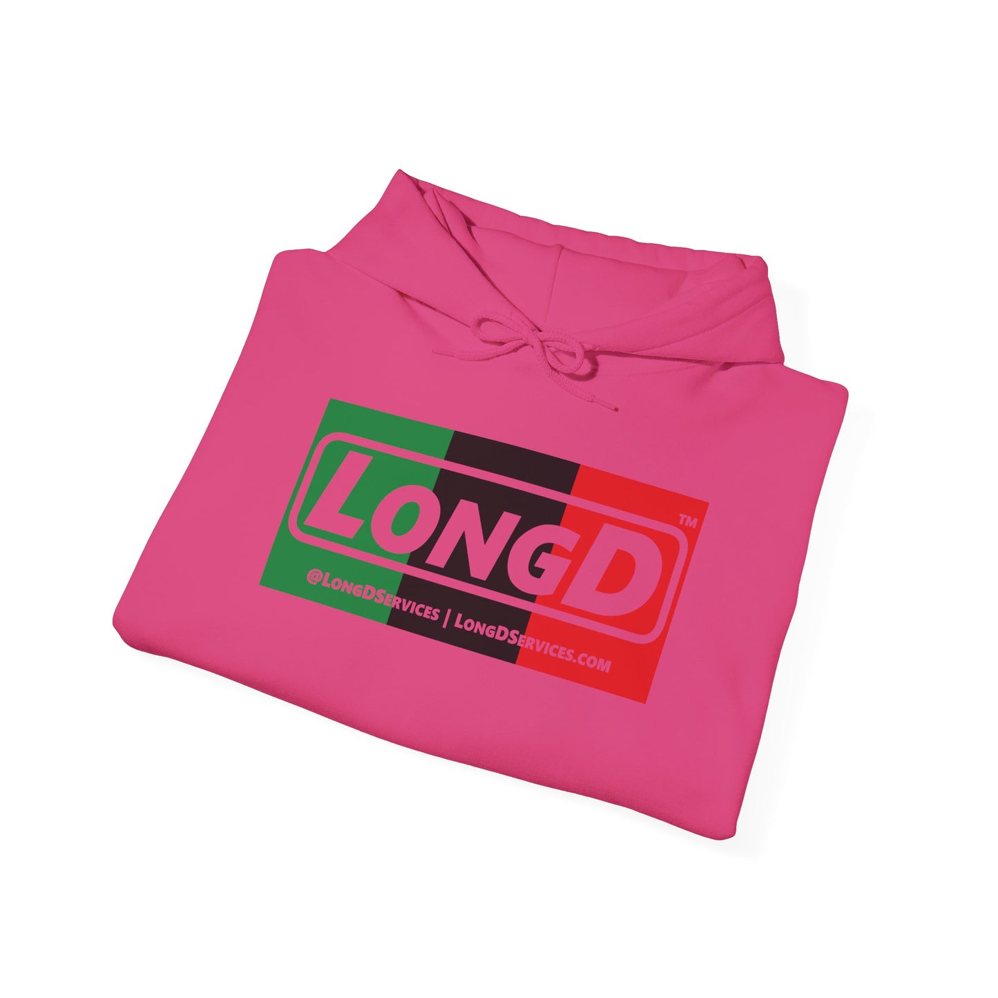 LongD® Logo Hoodie with Juneteenth negative thirds text