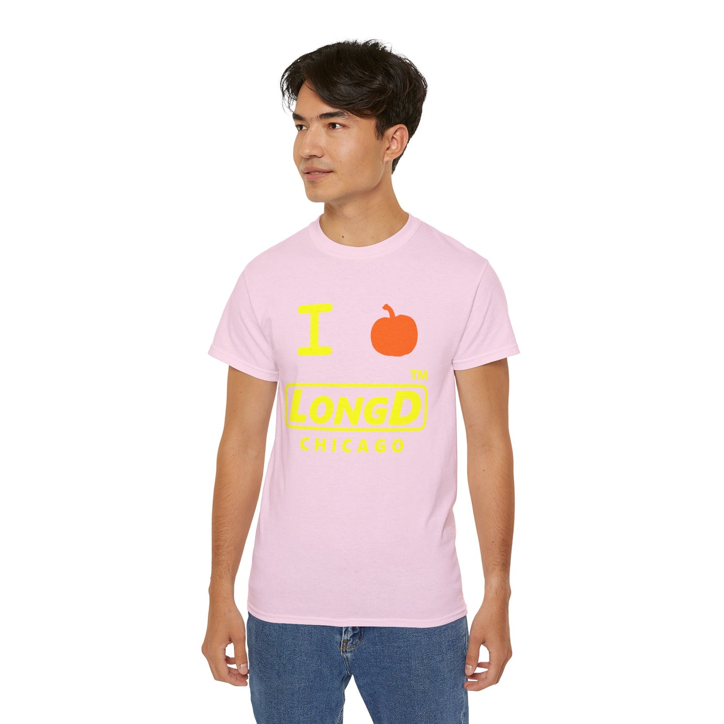 I Pumpkin LongD® Logo Cotton Tee positive yellow basic Chicago logo