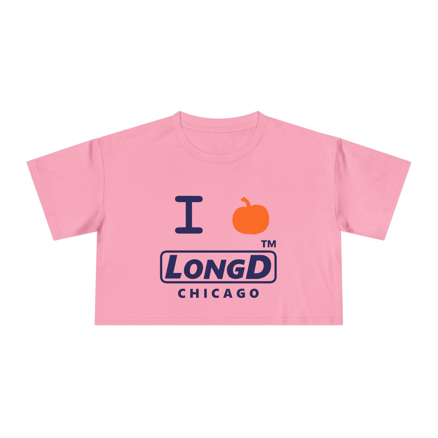 I Pumpkin LongD Logo Crop Tee blue basic Chicago logo