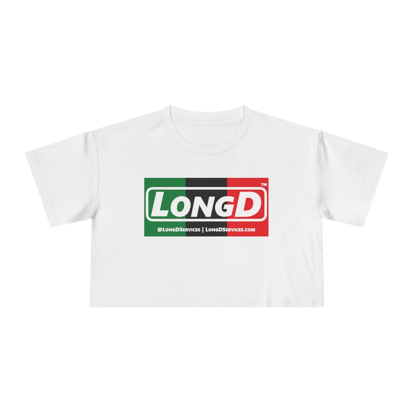 LongD Logo Women's Crop Tee (Juneteenth negative thirds logo)