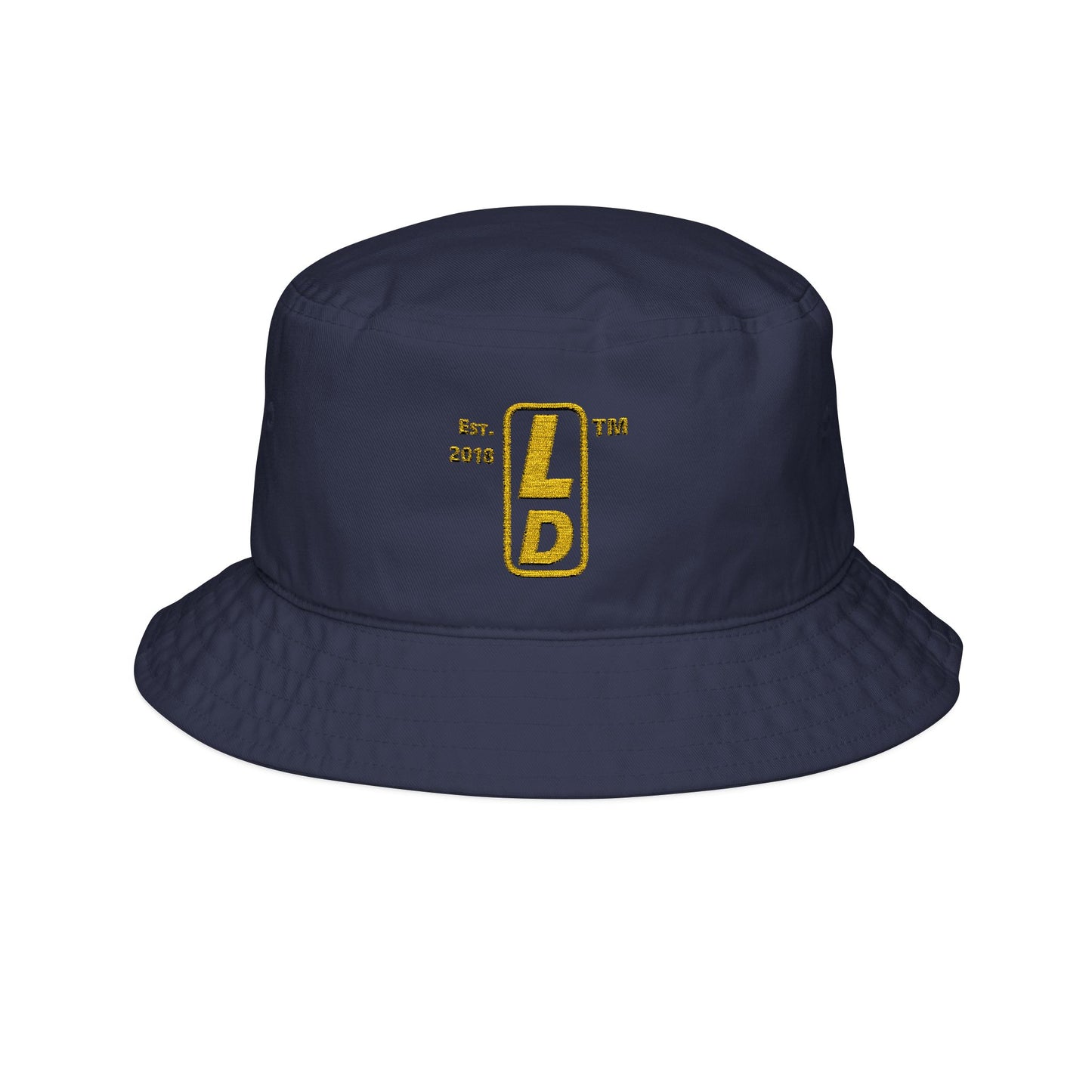 Embroidered alternate basic upright logo initials bucket hat