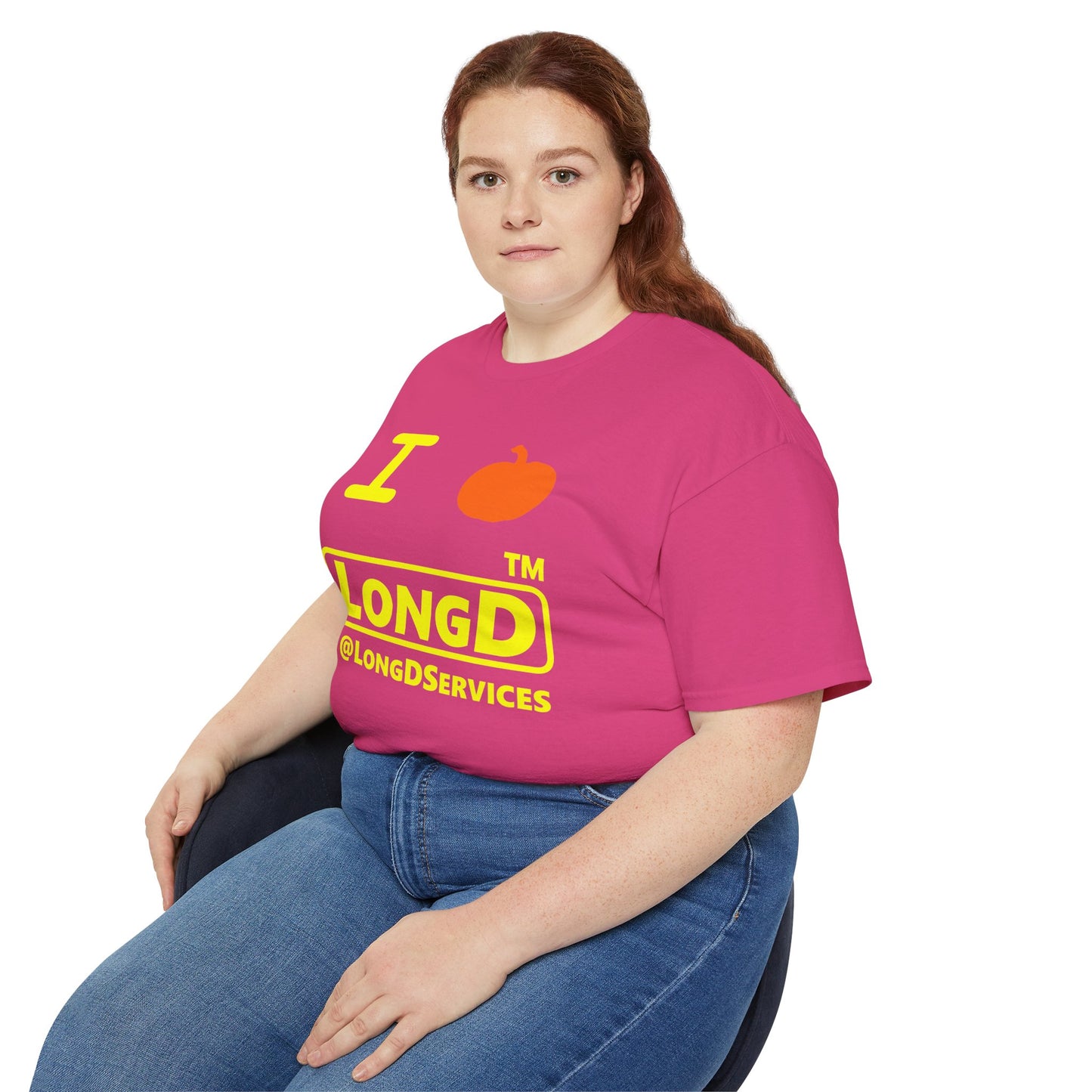 I Pumpkin LongD® Logo Cotton Tee positive yellow basic tag logo
