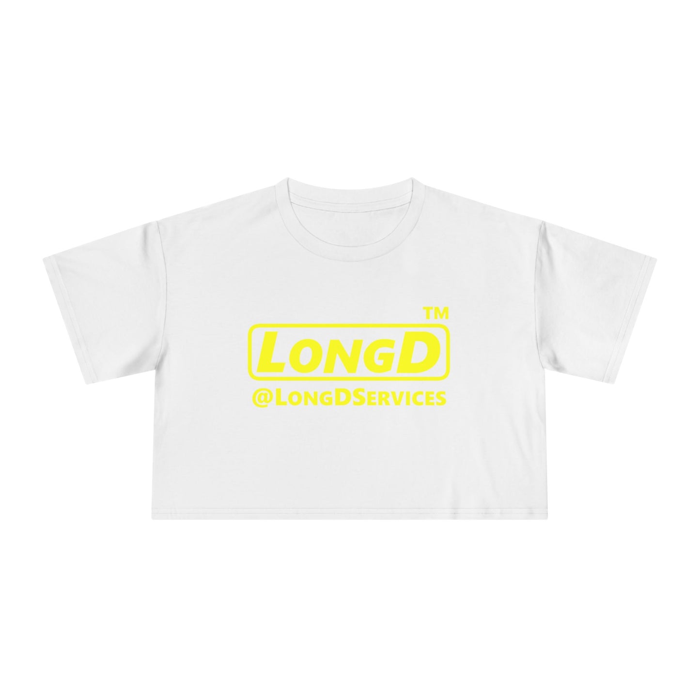 LongD Logo (Tag only positive alternate) Women's Crop Tee