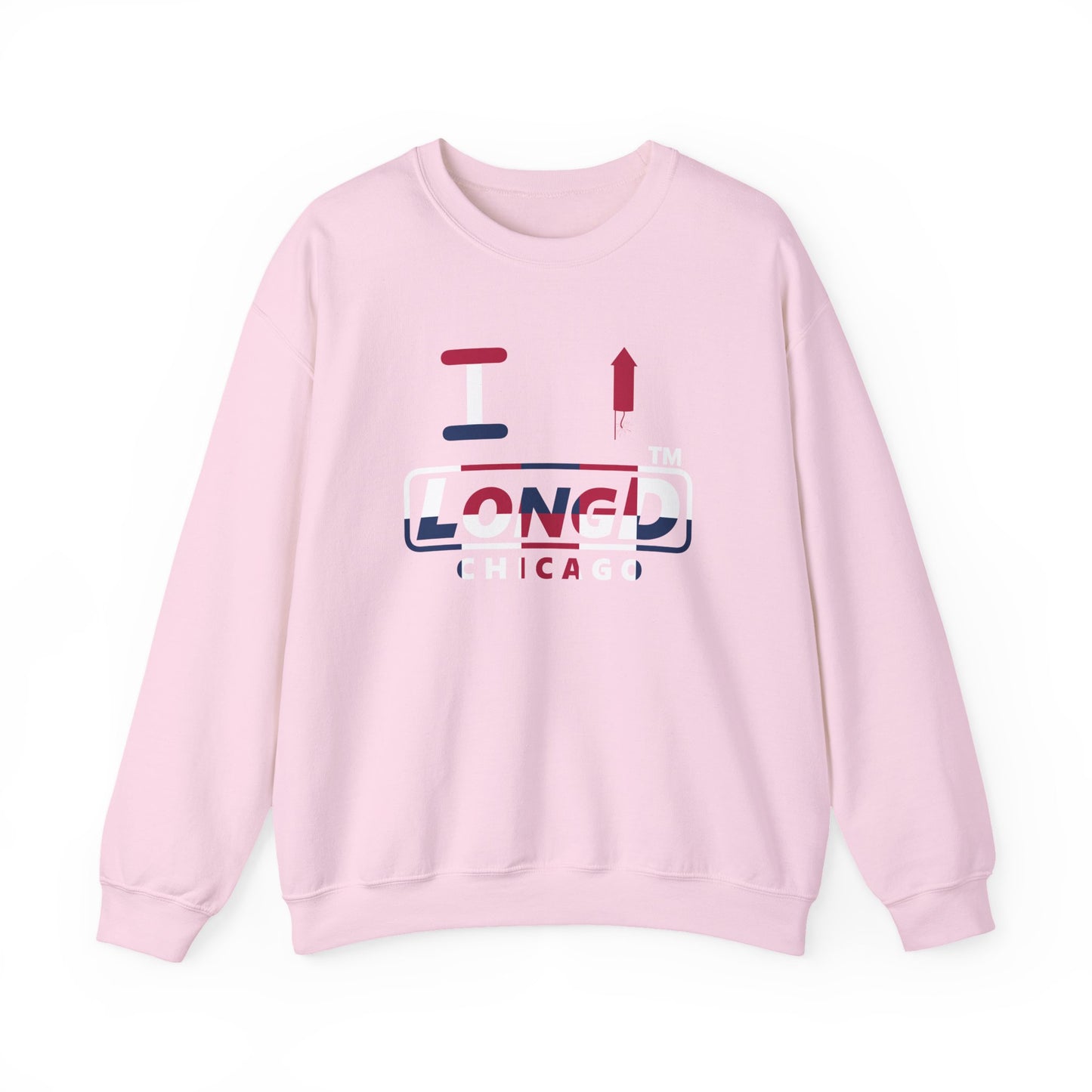 I firecracker LongD positive 2x5 Chicago logo crewneck sweatshirt