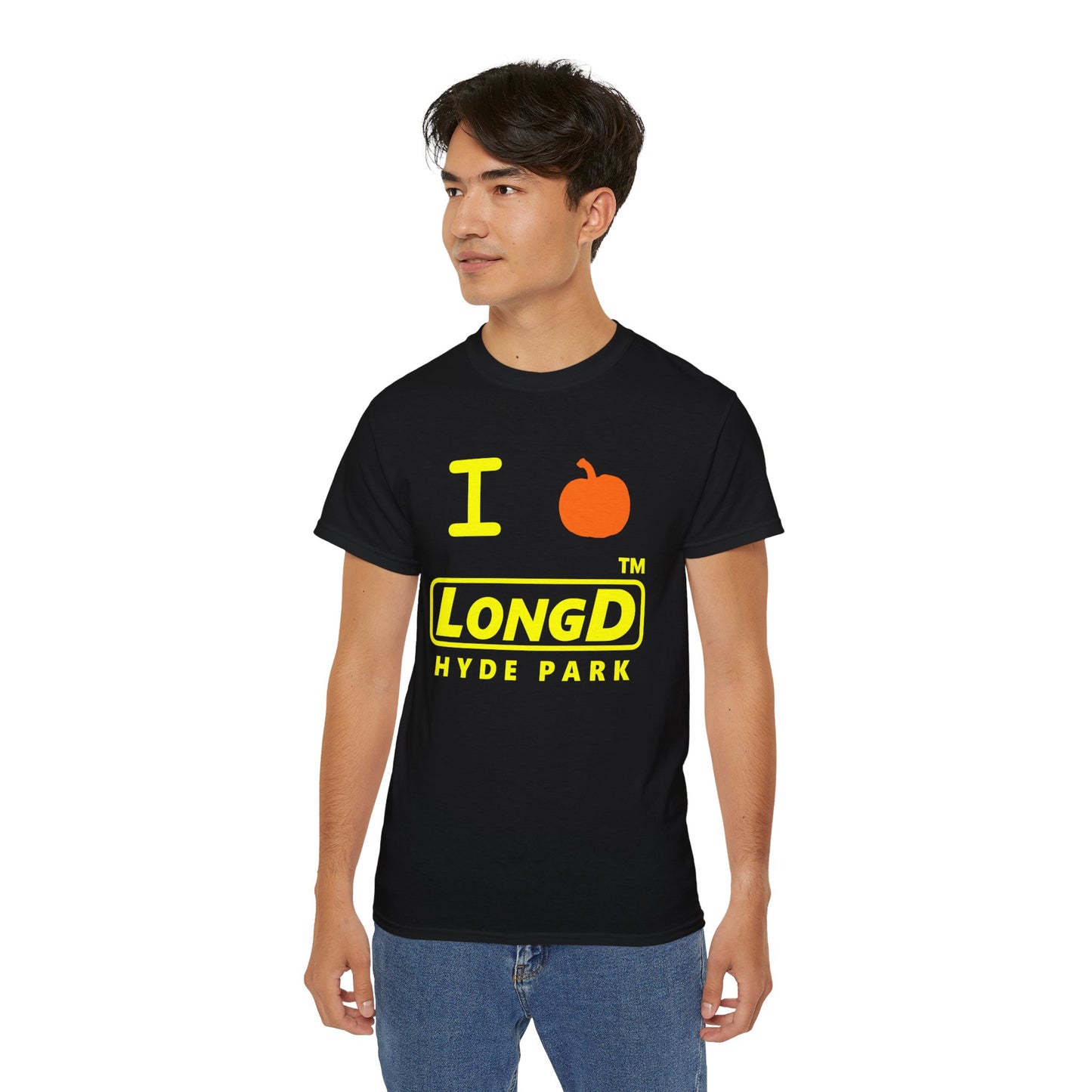 I Pumpkin LongD® Logo Cotton Tee positive yellow basic Hyde Park logo