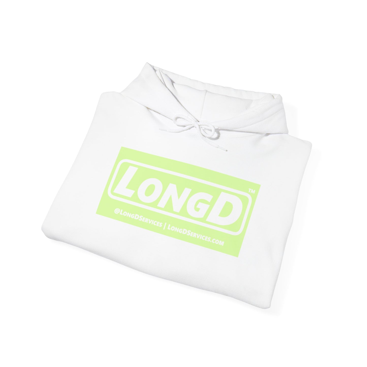 LongD® Logo Hoodie pastel negative green text