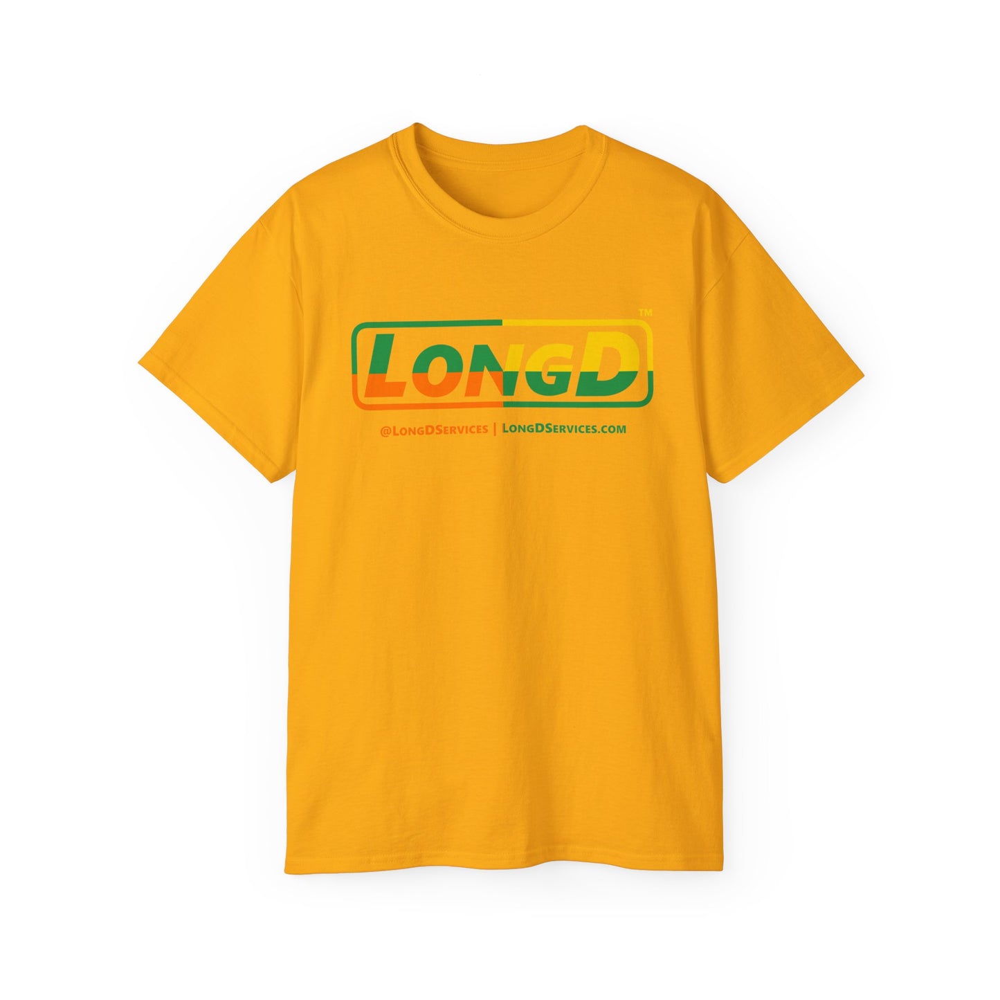 LongD® Logo Cotton Tee (St. Patrick's Day -Irish Green, Golden Yellow and Irish Orange quarters)