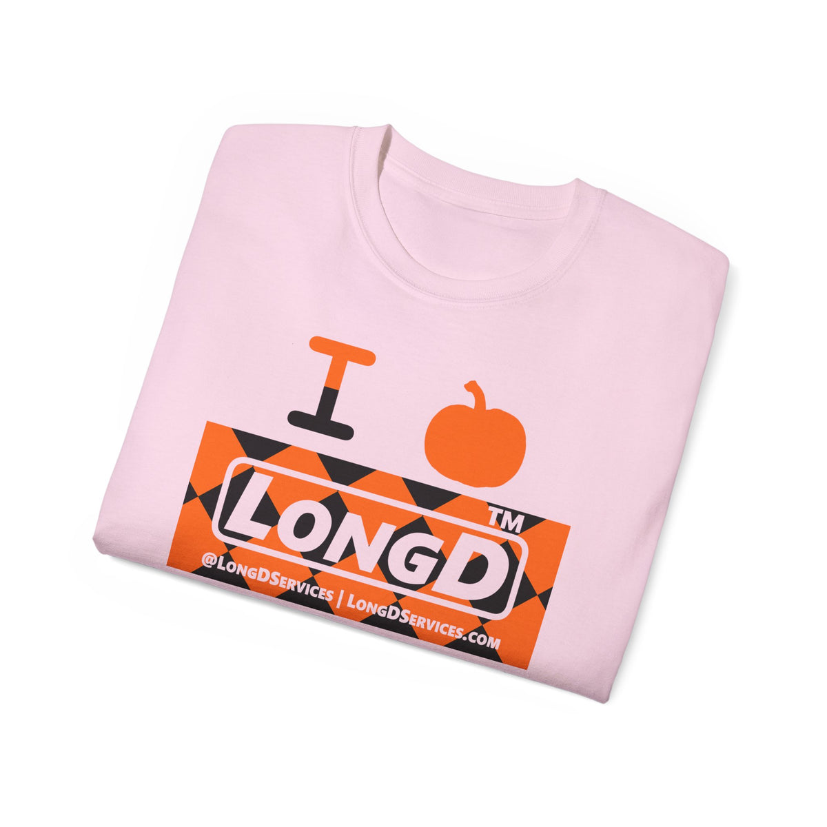 I pumpkin LongD Tag-domain negative argyle logo cotton tee