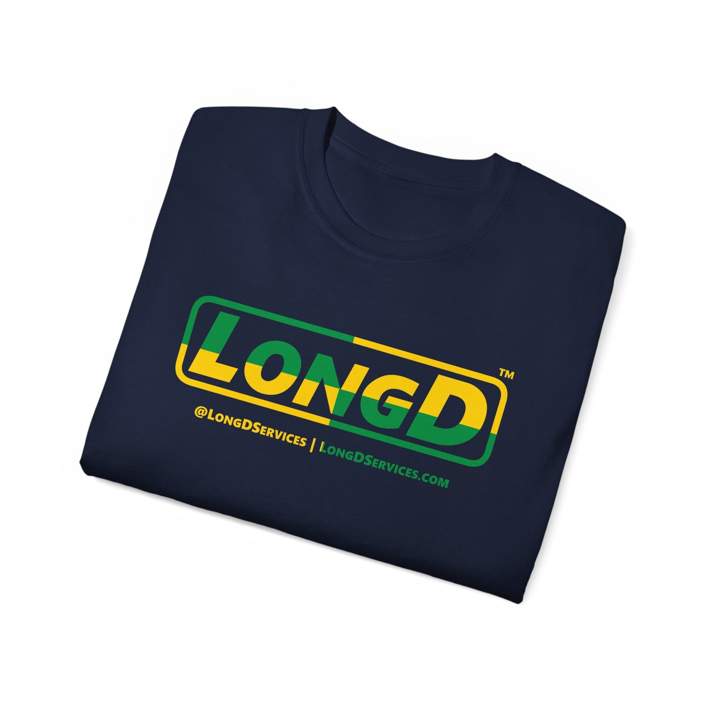 LongD® Logo Cotton Tee (St. Patrick's Day -Irish Green and Golden Yellow quarter split)