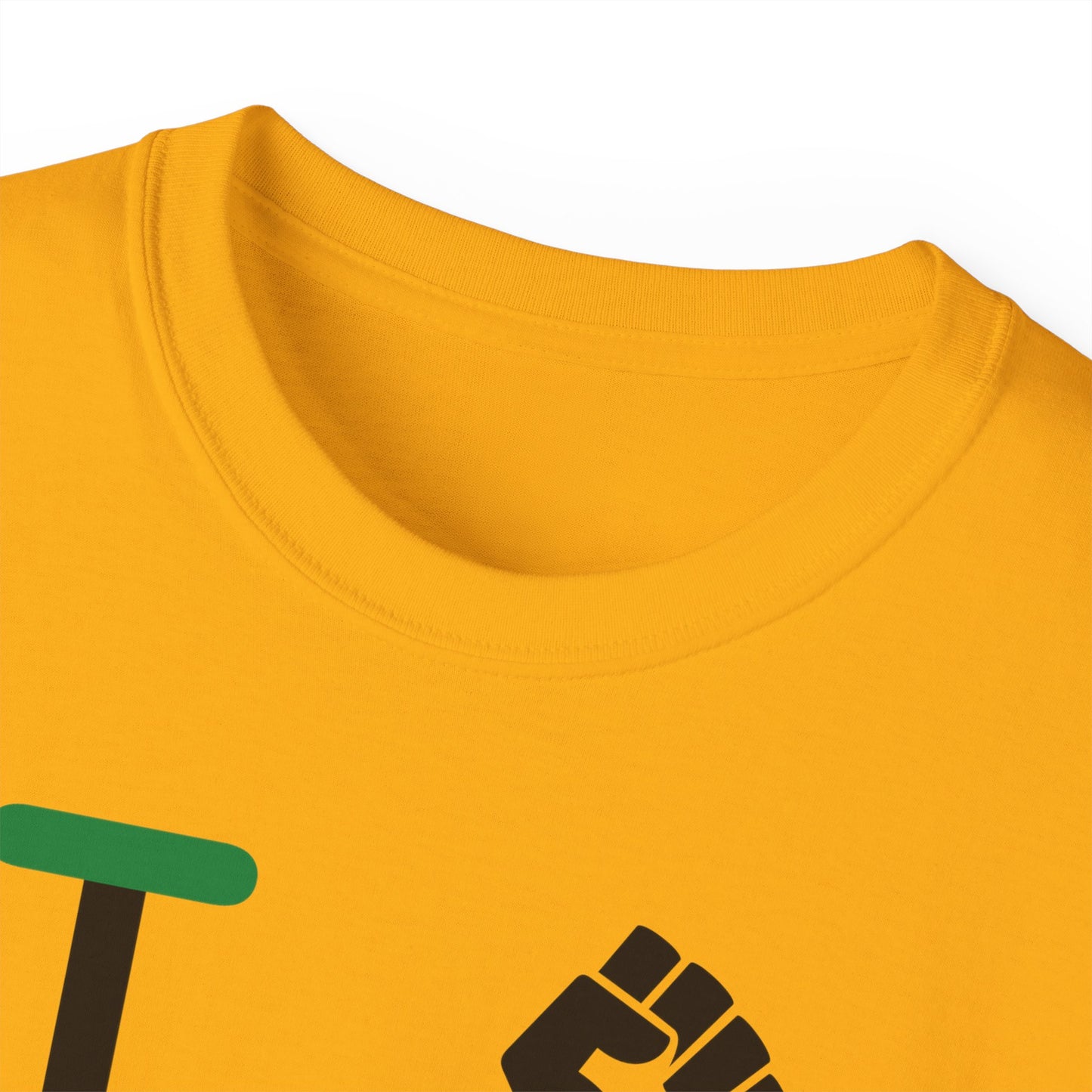 I Fist LongD® Logo Cotton Tee Juneteenth black fist negative striped text