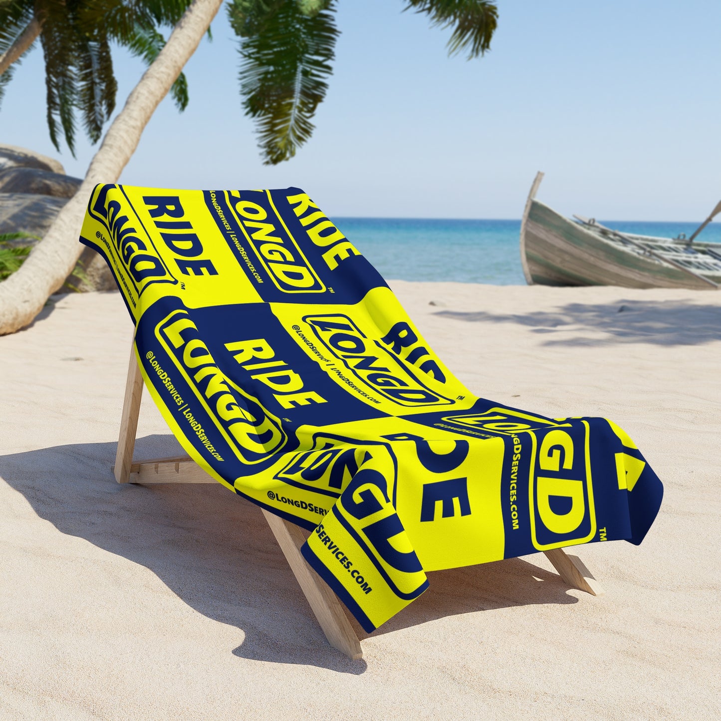 Ride LongD Mixed Inline Logo Beach Towel (less text padding)