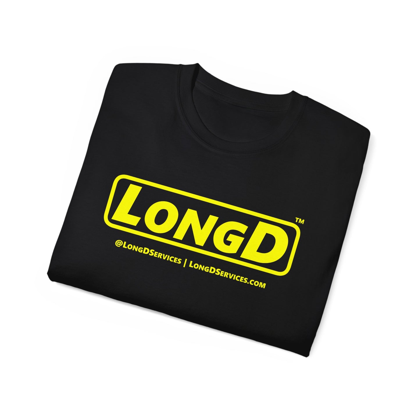 LongD® Logo Cotton Tee (Mardi Gras colored shirts with yellow text)
