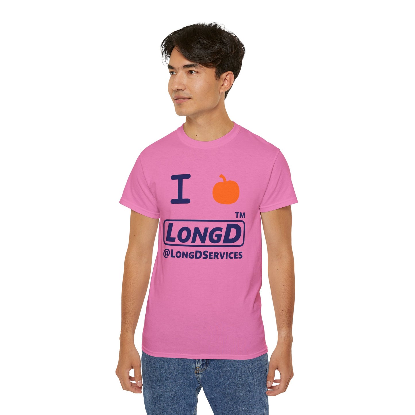 I Pumpkin LongD® Logo Cotton Tee positive blue basic tag logo