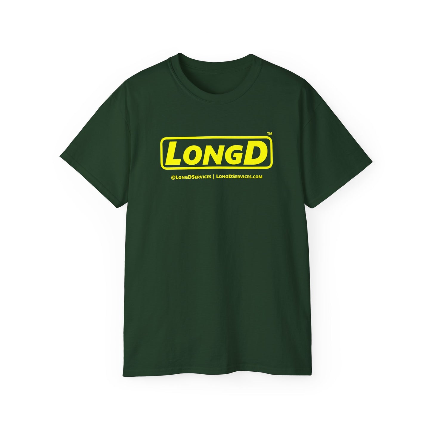 LongD® Logo Cotton Tee (Mardi Gras colored shirts with yellow text)