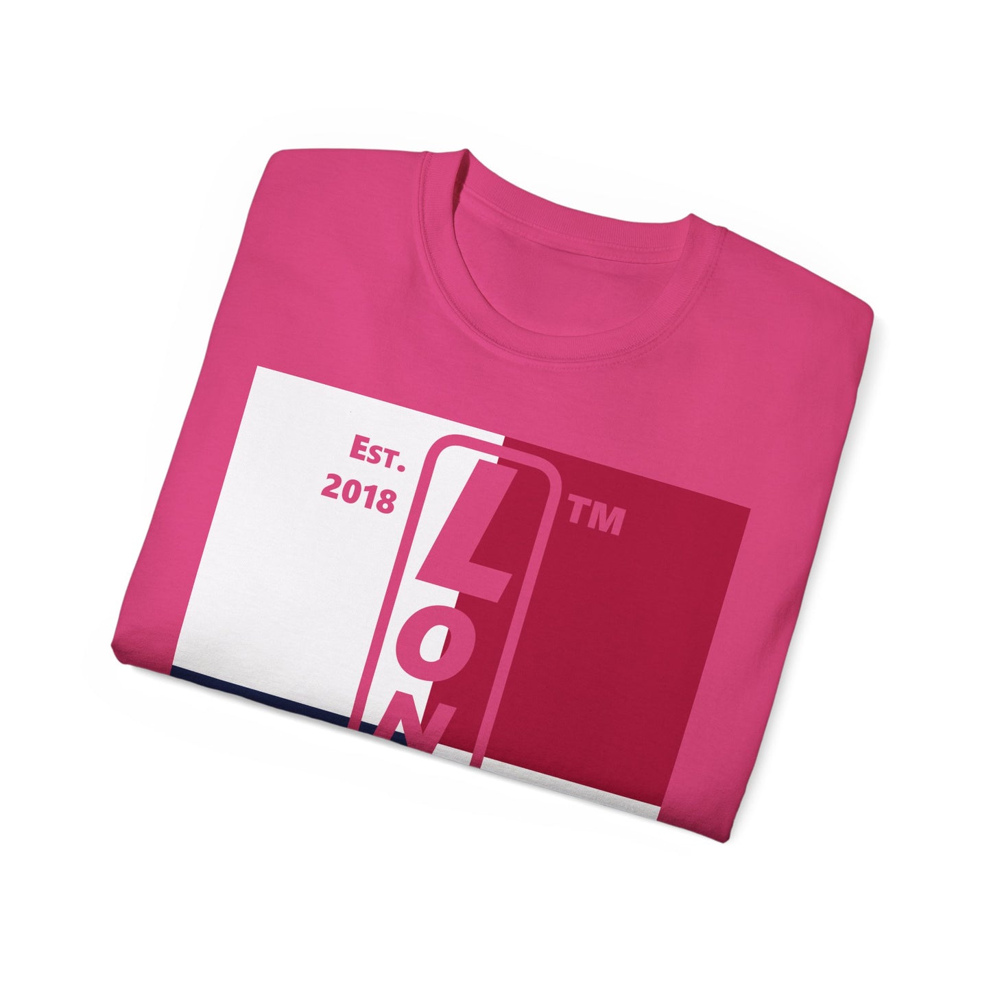 LongD cotton tee negative quarters Chicago upright logo (Patriotic colors)
