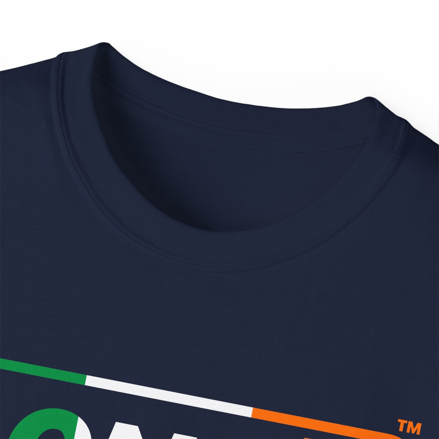 LongD® Logo Cotton Tee (St. Patrick's Day -Irish Green, White and Irish Orange thirds)