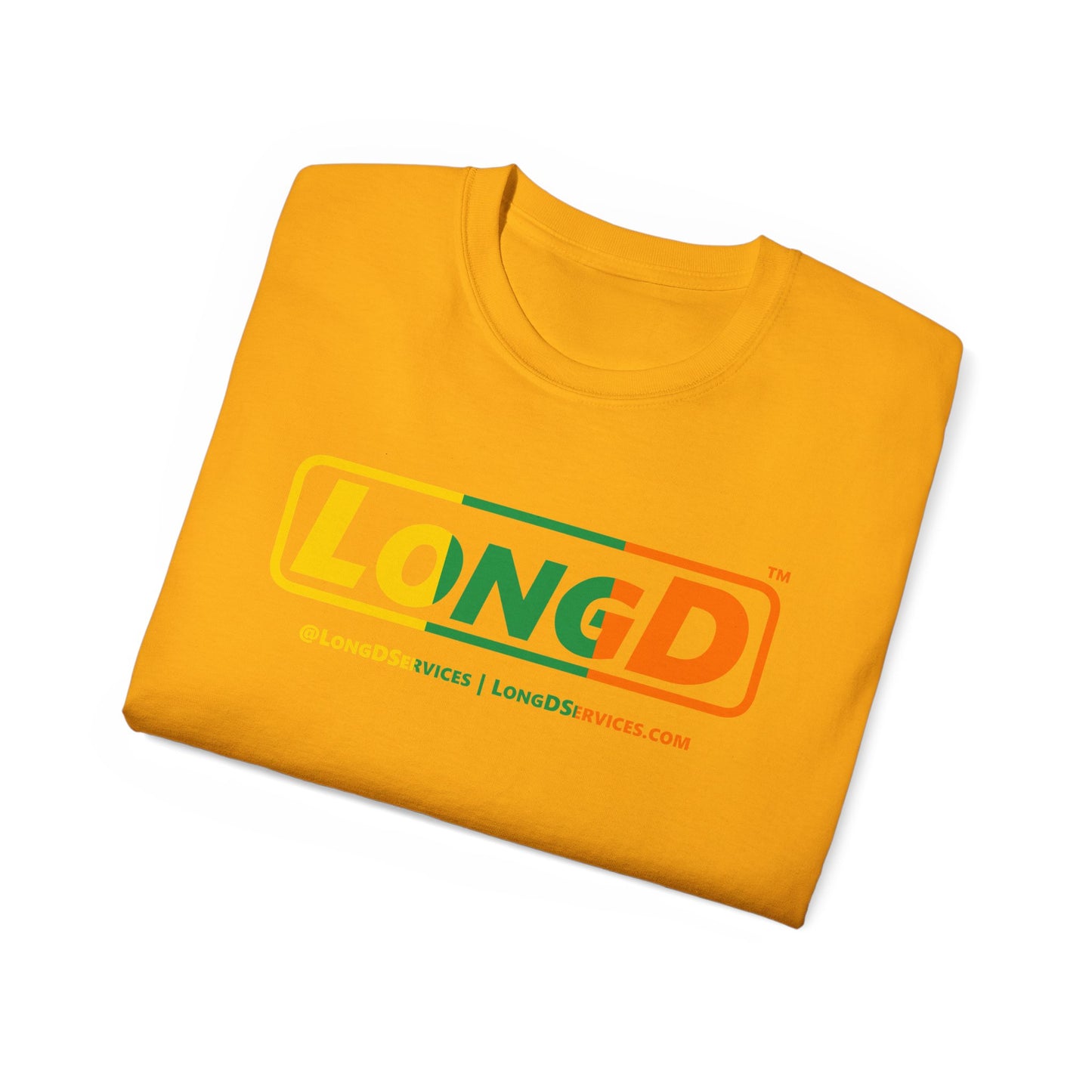 LongD® Logo Cotton Tee (St. Patrick's Day -Irish Green, Golden Yellow and Irish Orange thirds)