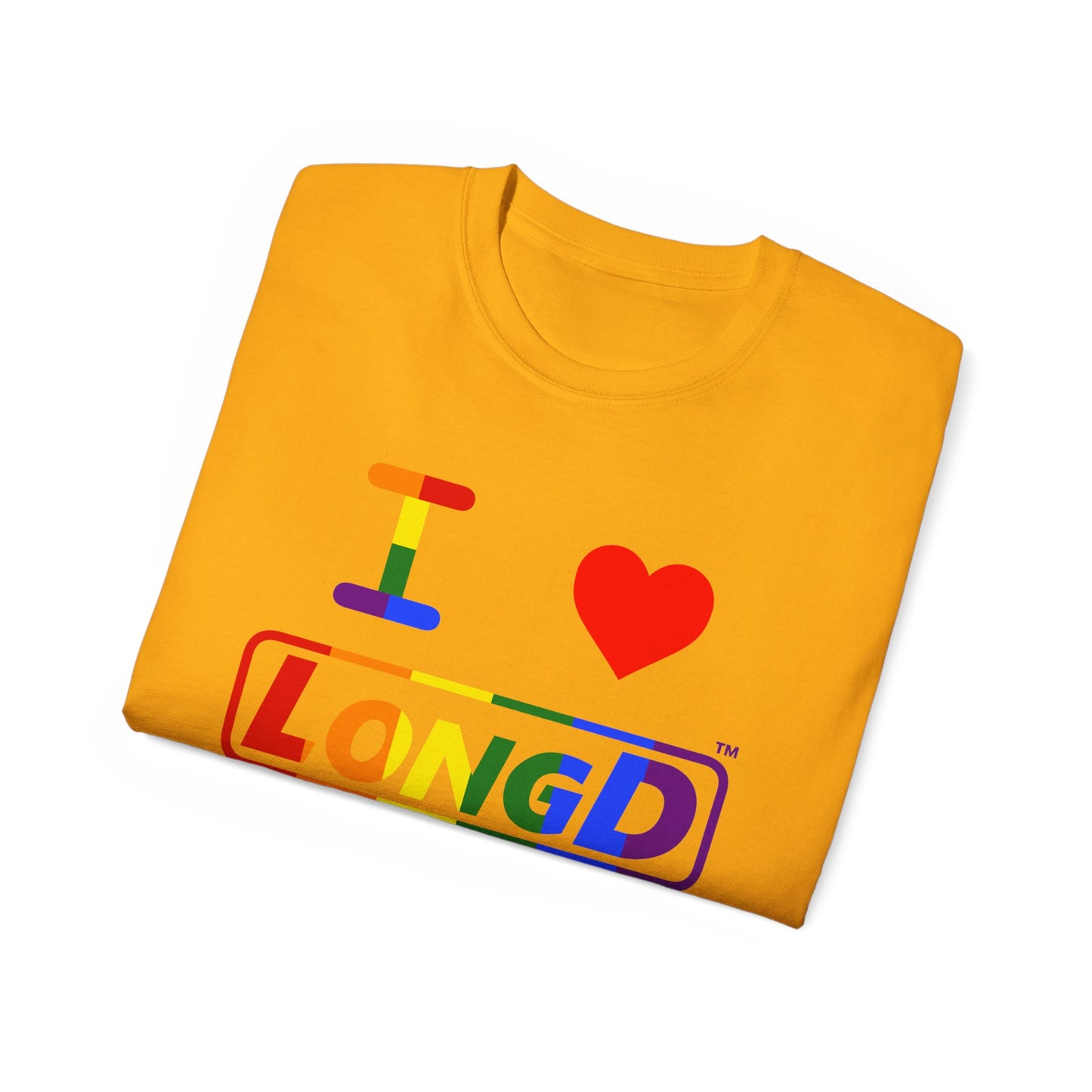 I Luv LongD® Logo Cotton Tee Pride rainbow positive text