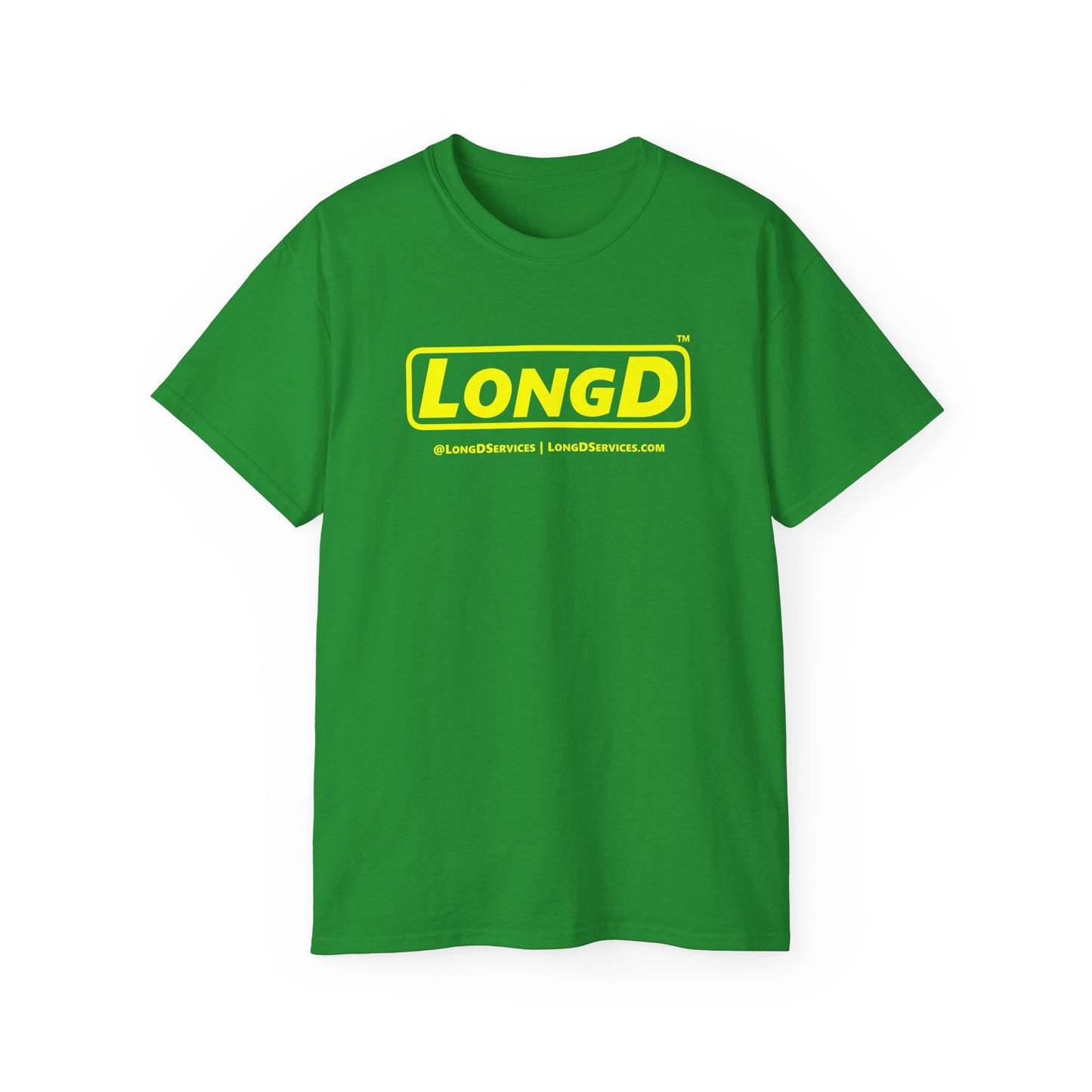 LongD® Logo Cotton Tee (Mardi Gras colored shirts with yellow text)