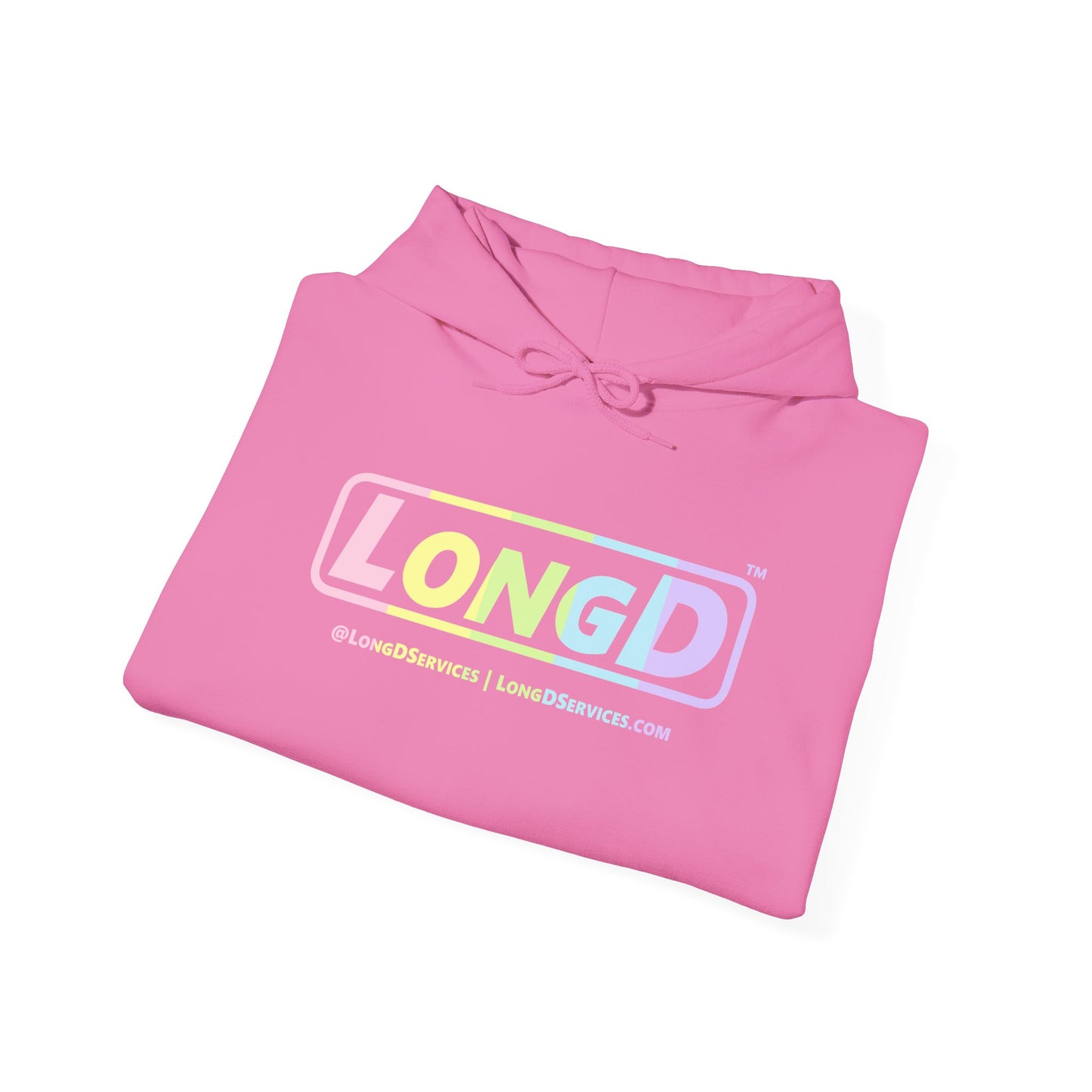 LongD® Logo Hoodie pastel spectrum text coloration