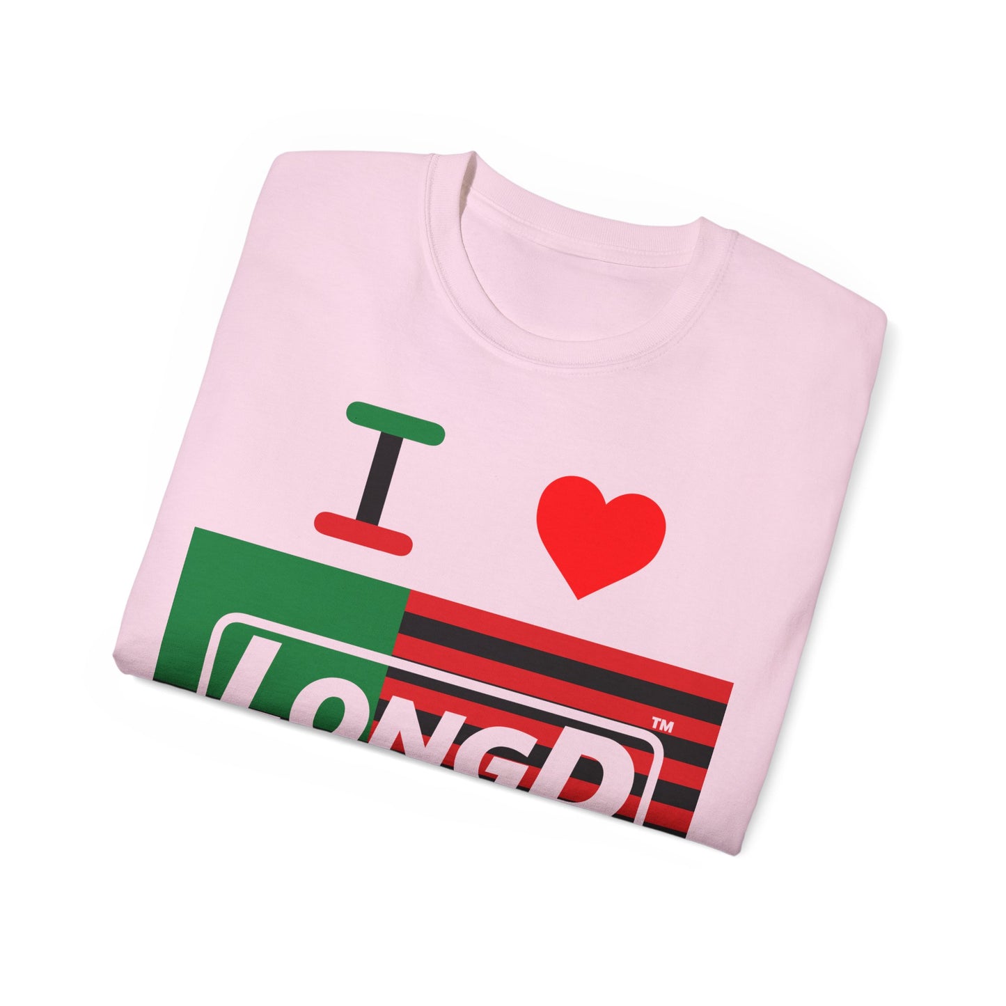 I Luv LongD® Logo Cotton Tee Juneteenth negative flag