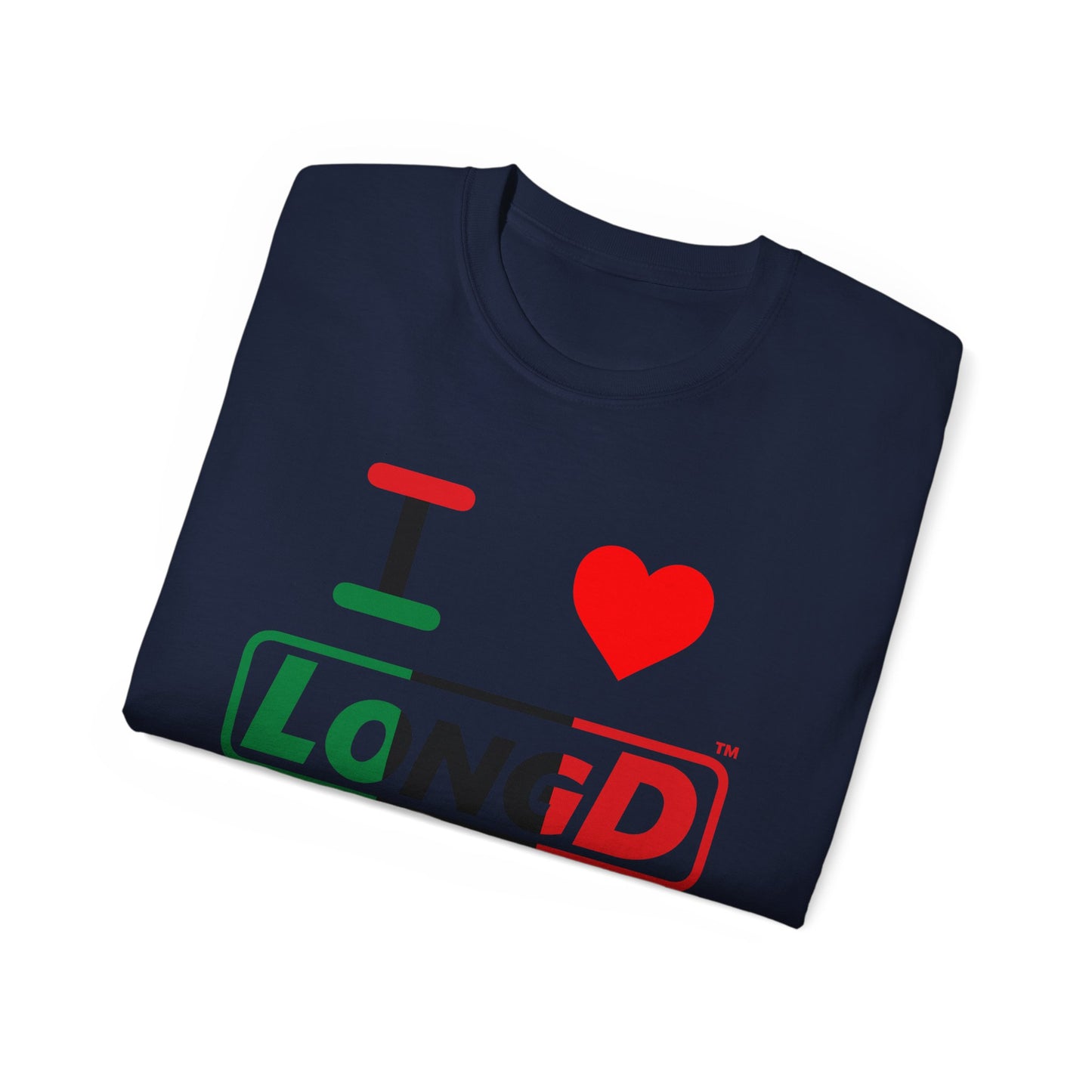 I Luv LongD® Logo Cotton Tee Juneteenth positive thirds text
