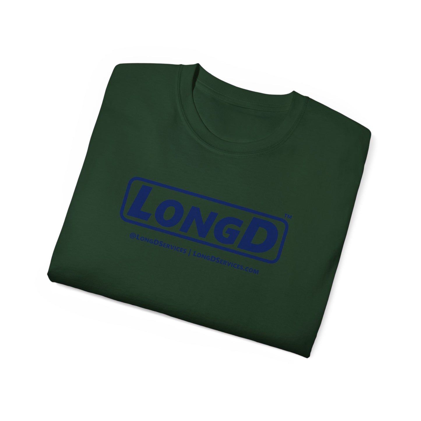 LongD® Logo Cotton Tee (Mardi Gras colored shirts with blue text)