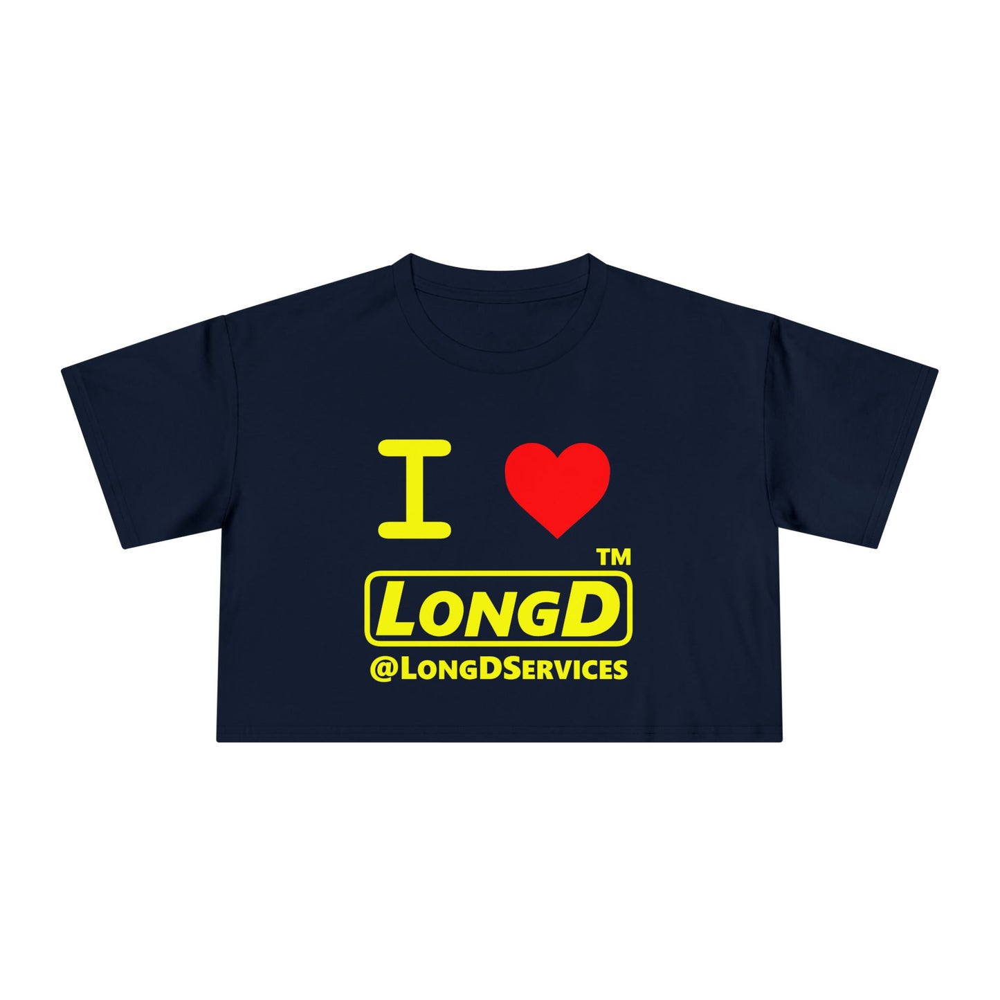I Luv LongD Logo (Tag only positive alternate) Women's Crop Tee