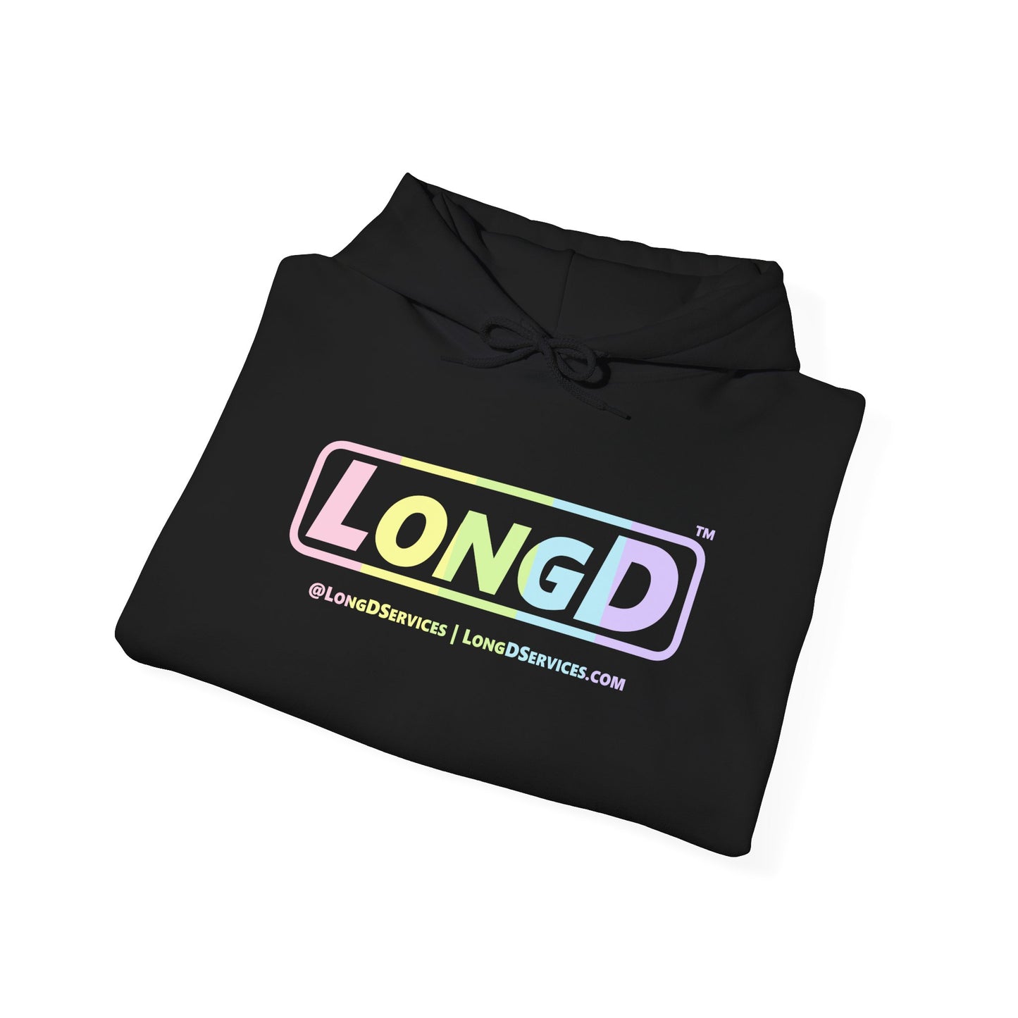 LongD® Logo Hoodie pastel spectrum text coloration
