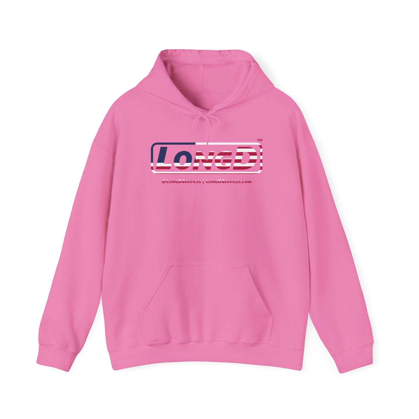LongD® Logo Hoodie red, white and blue positive flag