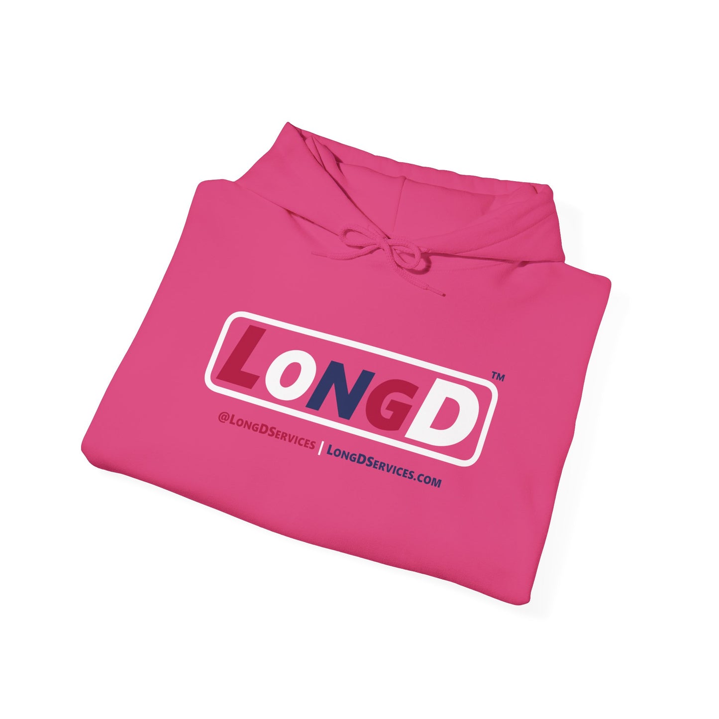 LongD® Logo Hoodie red, white and blue positive varied elements