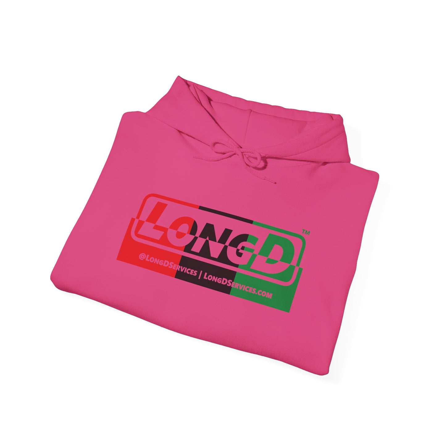 LongD® Logo Hoodie with Juneteenth positive top negative bottom text