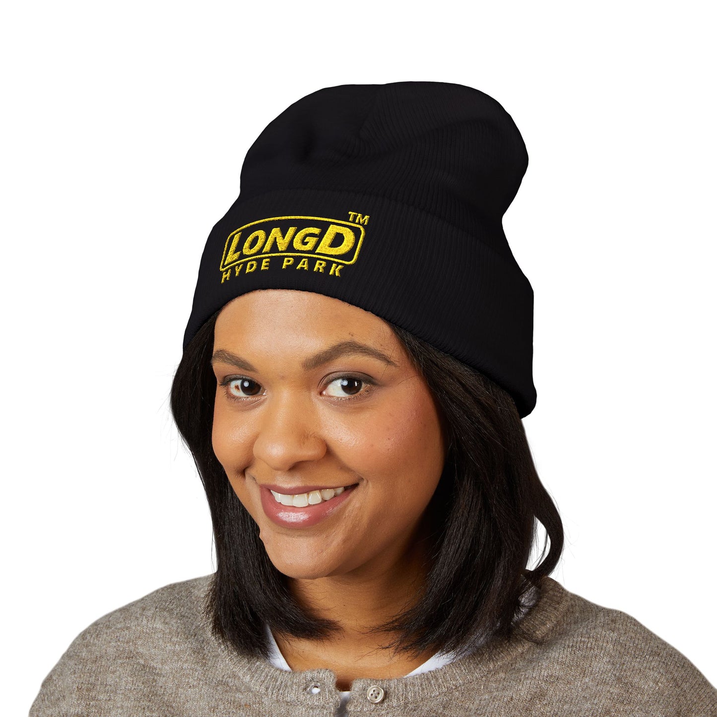 Embroidered Classic Cuffed Beanie Reverse Basic Hyde Park Logo