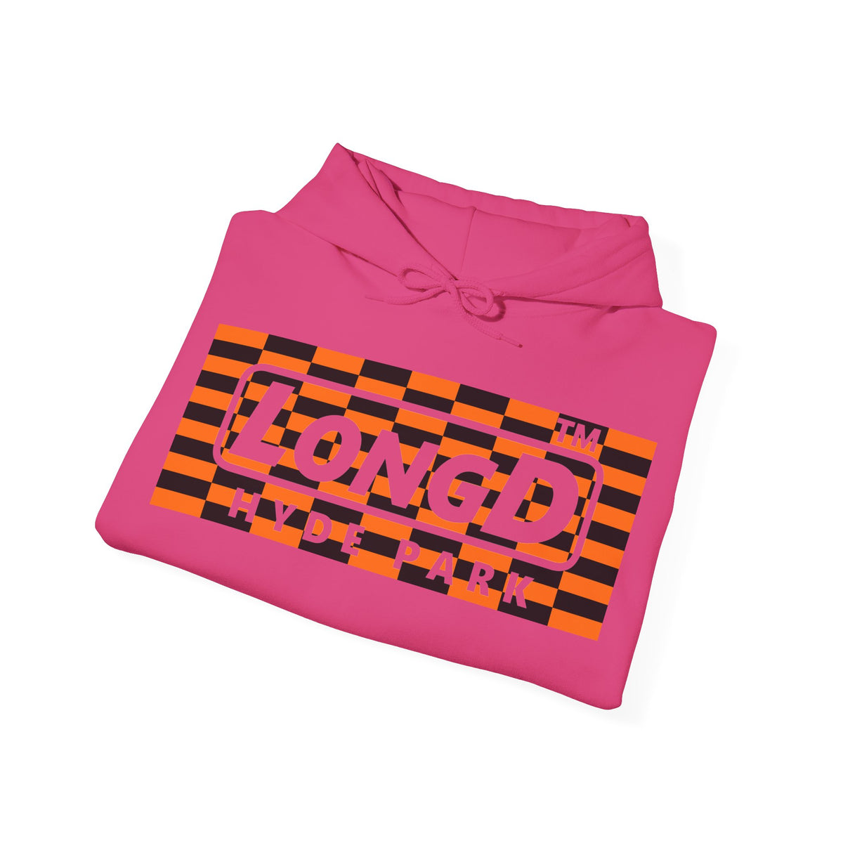 LongD Hyde Park negative tiled logo (Halloween colors) hoodie