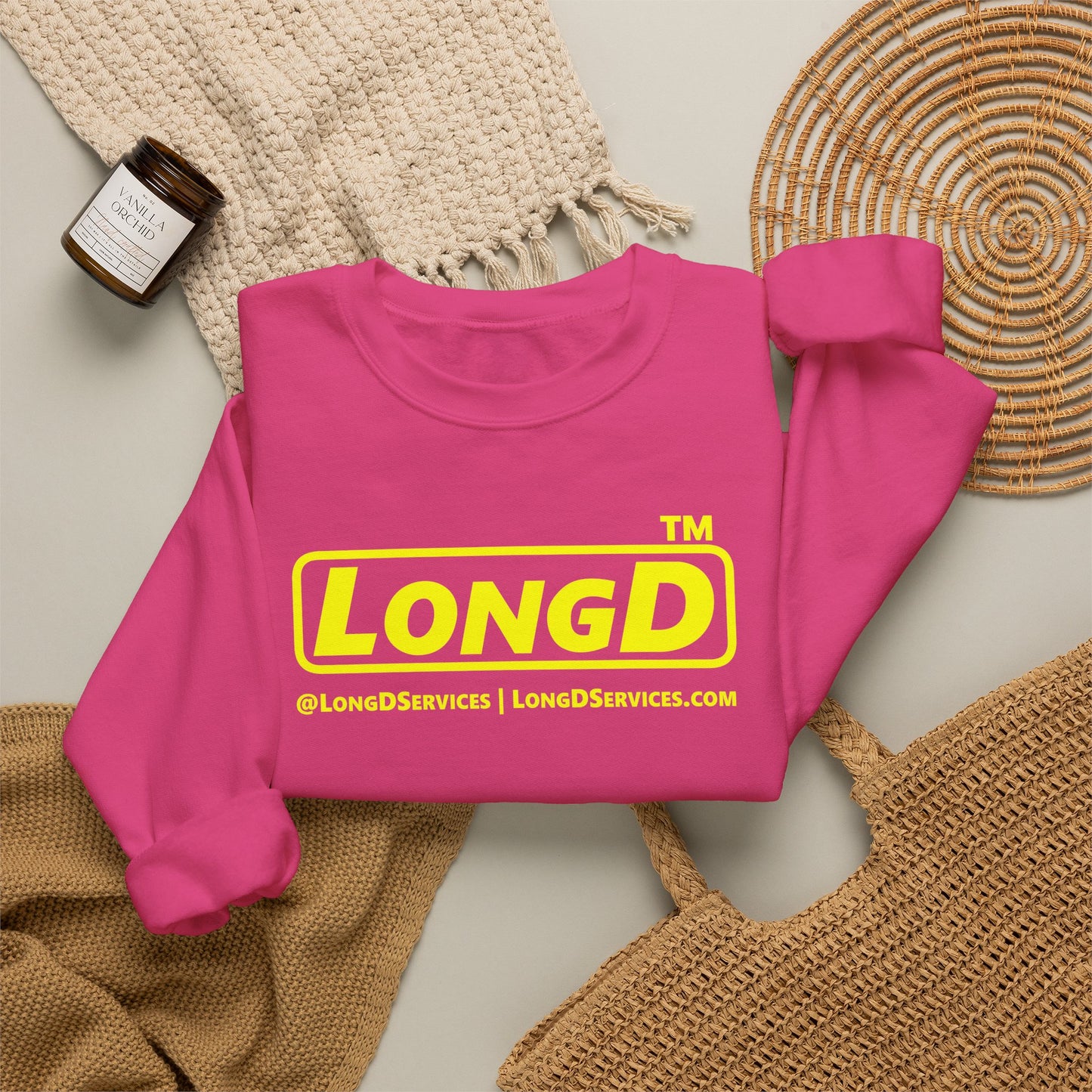 LongD Tag-domain positive alternate basic logo crewneck sweatshirt