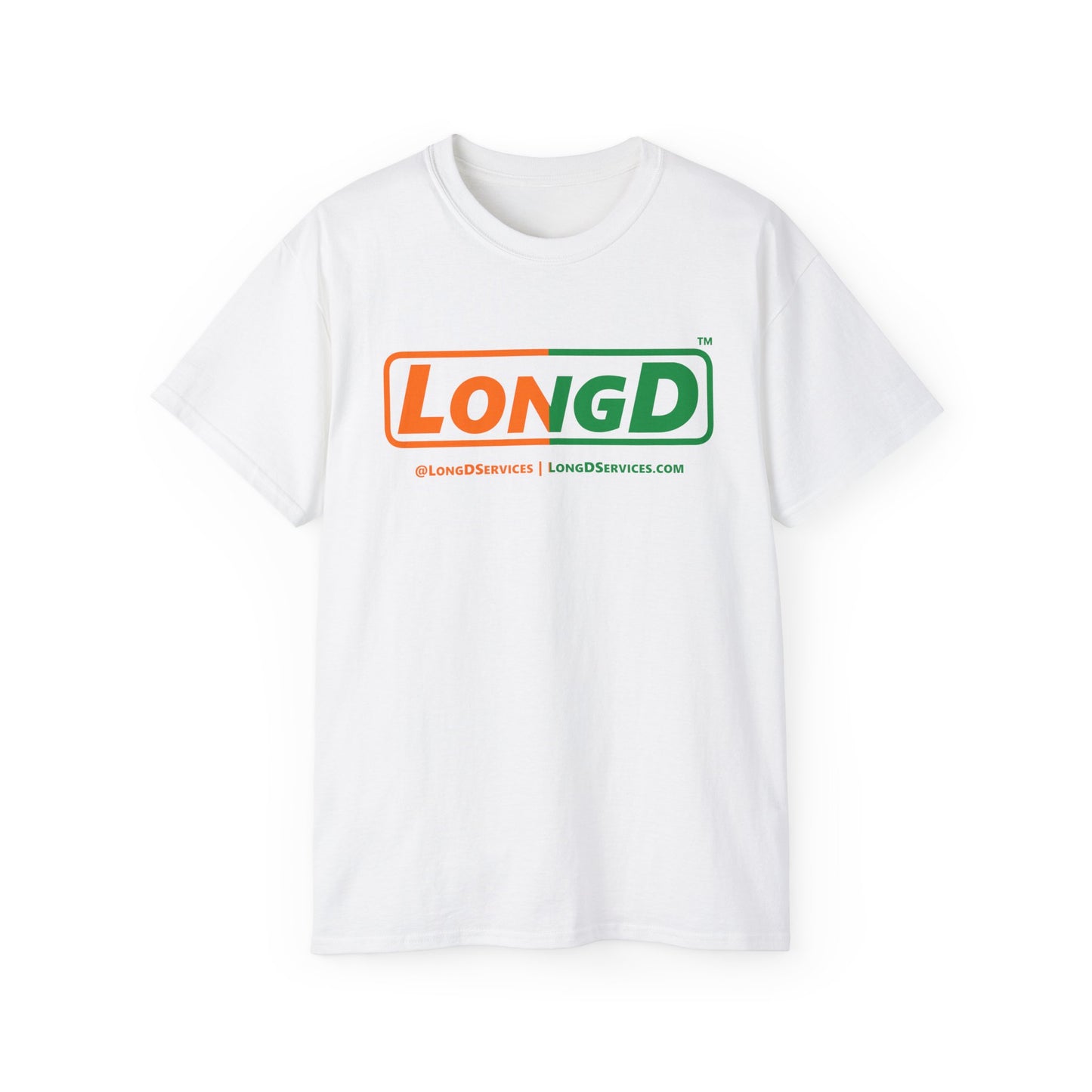 LongD® Logo Cotton Tee (St. Patrick's Day -Irish Green and Irish Orange right-left split0