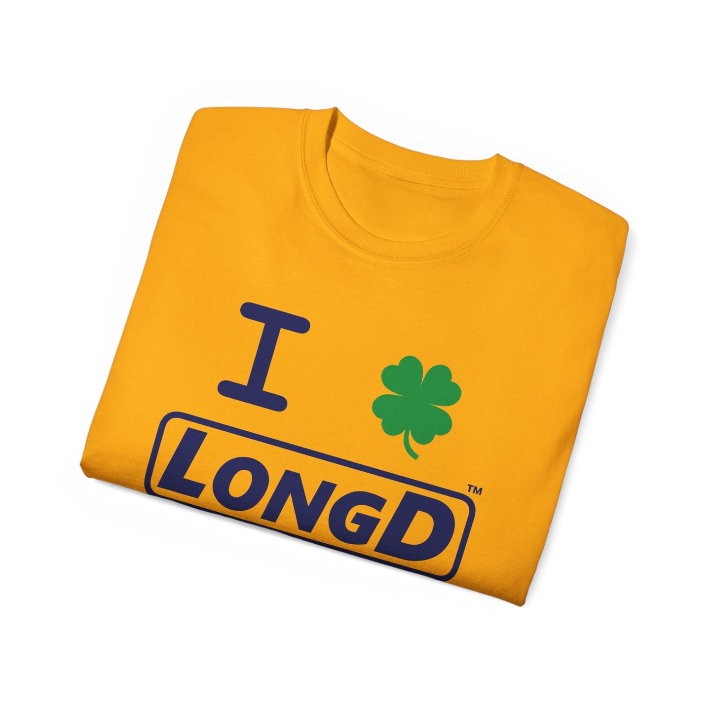 I Clover LongD® Logo Cotton Tee (St. Patrick's Day -Navy with 4-leaf clover)