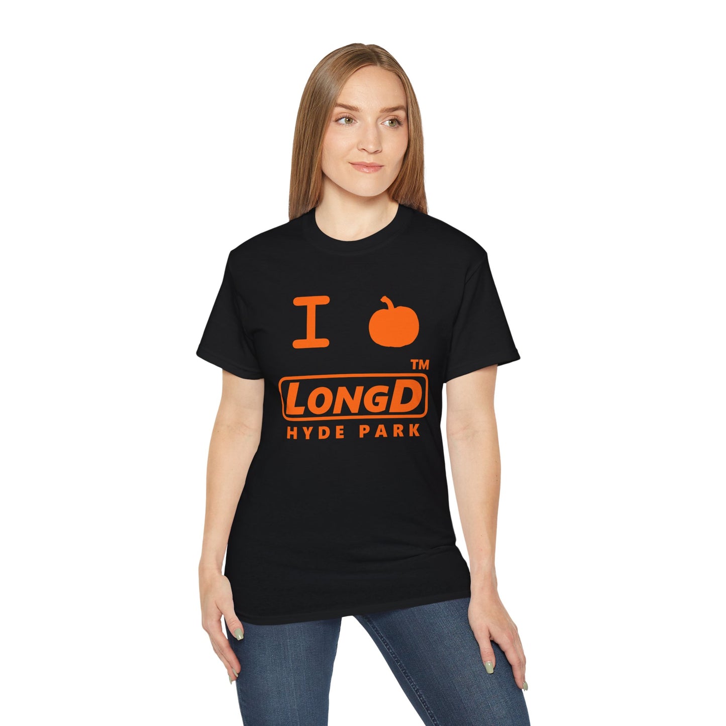 I Pumpkin LongD® Logo Cotton Tee positive orange basic Hyde Park logo